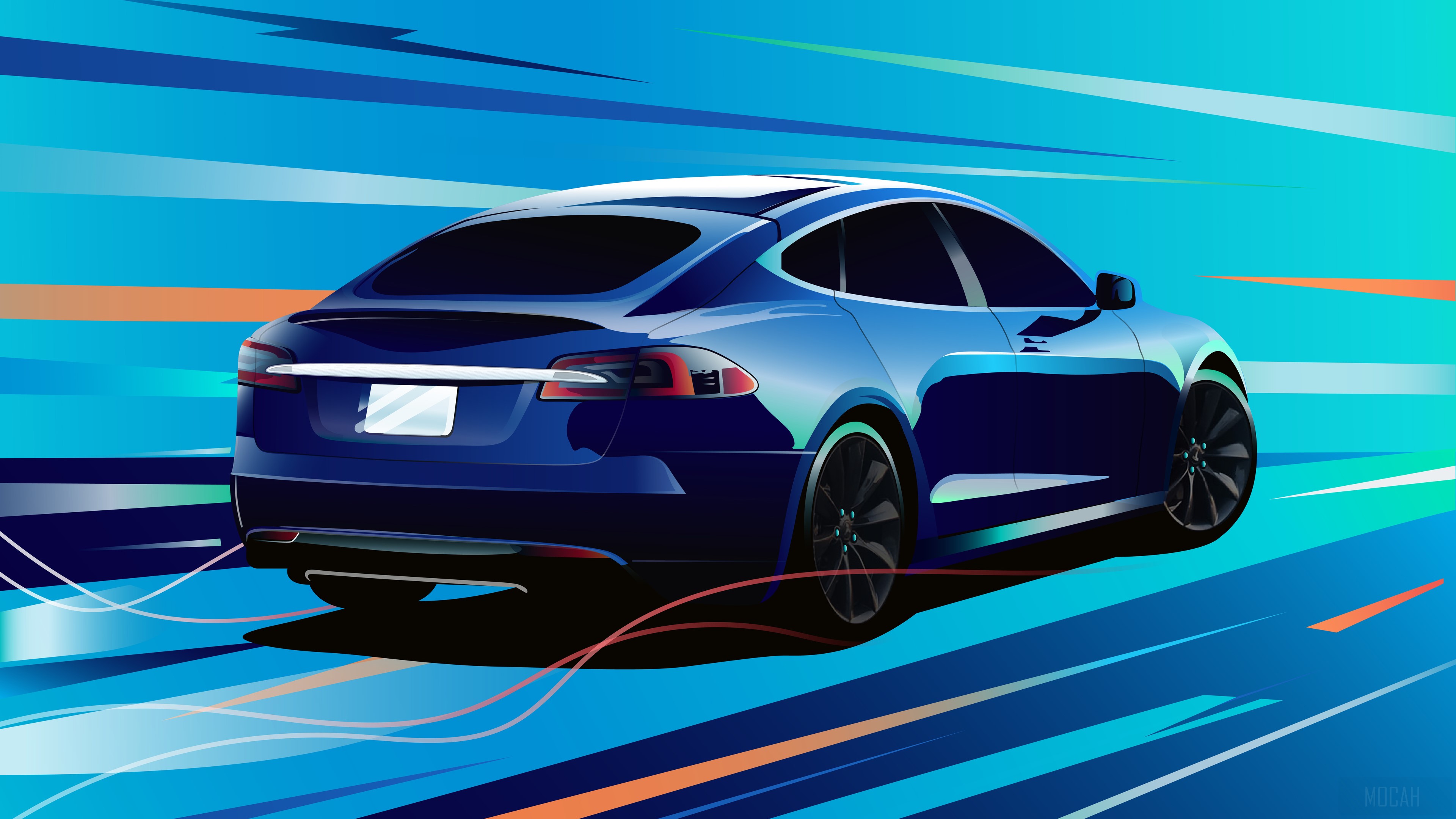 Blue Tesla Model S 4K HD Wallpaper
