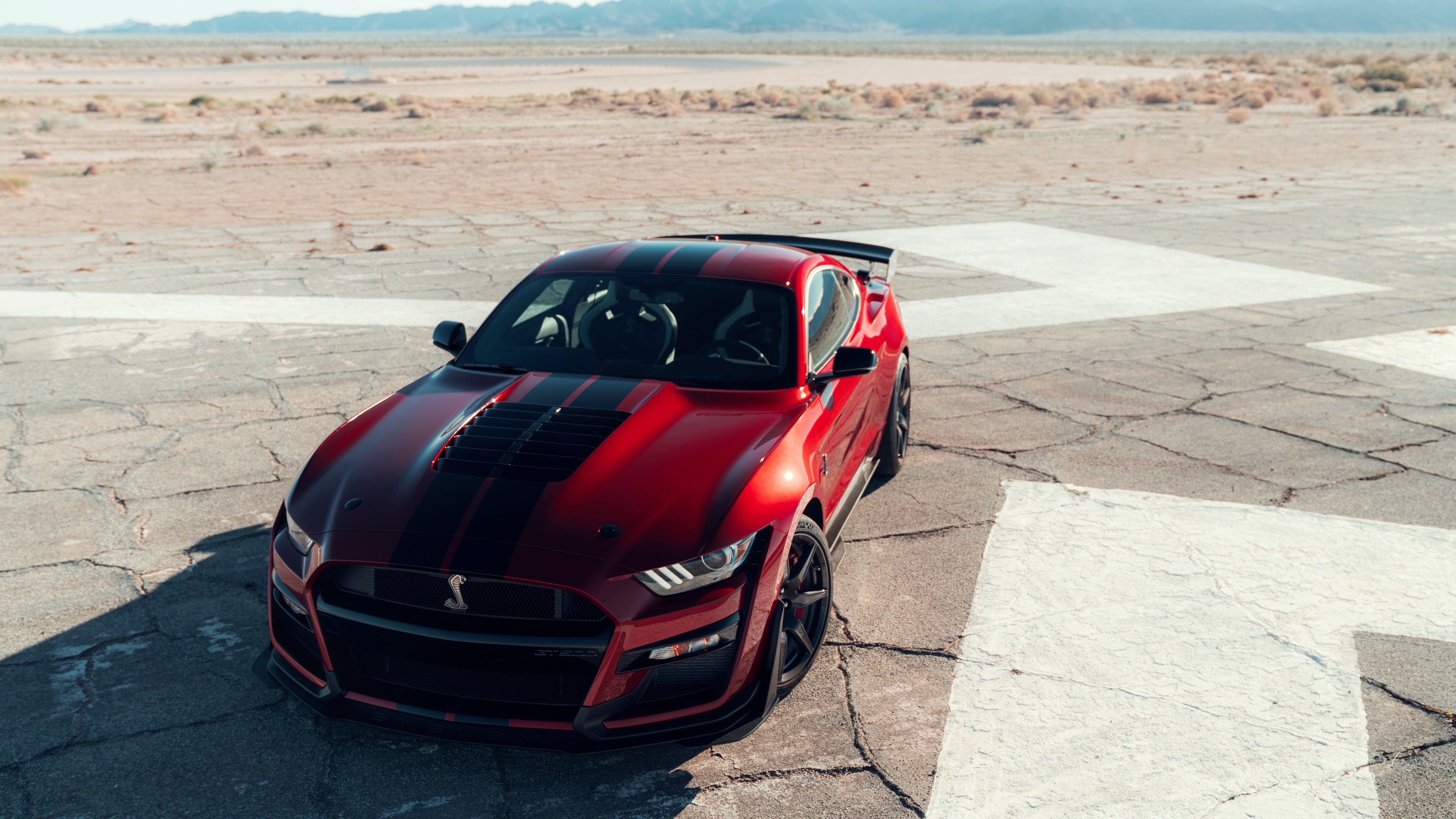 Red 2020 Ford Mustang Shelby GT500 4K HD Wallpaper