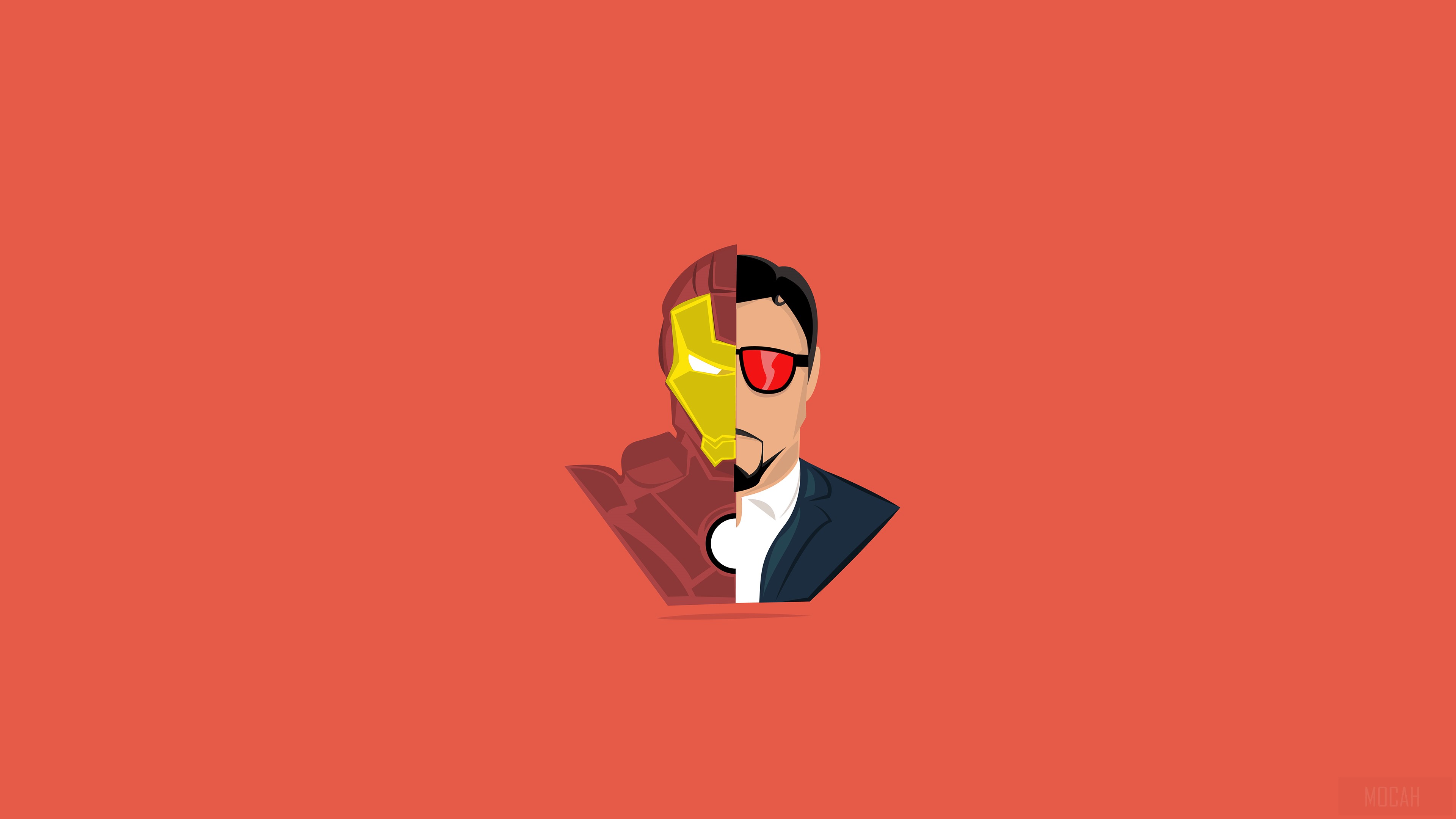 Iron Man and Tony Stark Minimalist 4K HD Wallpaper