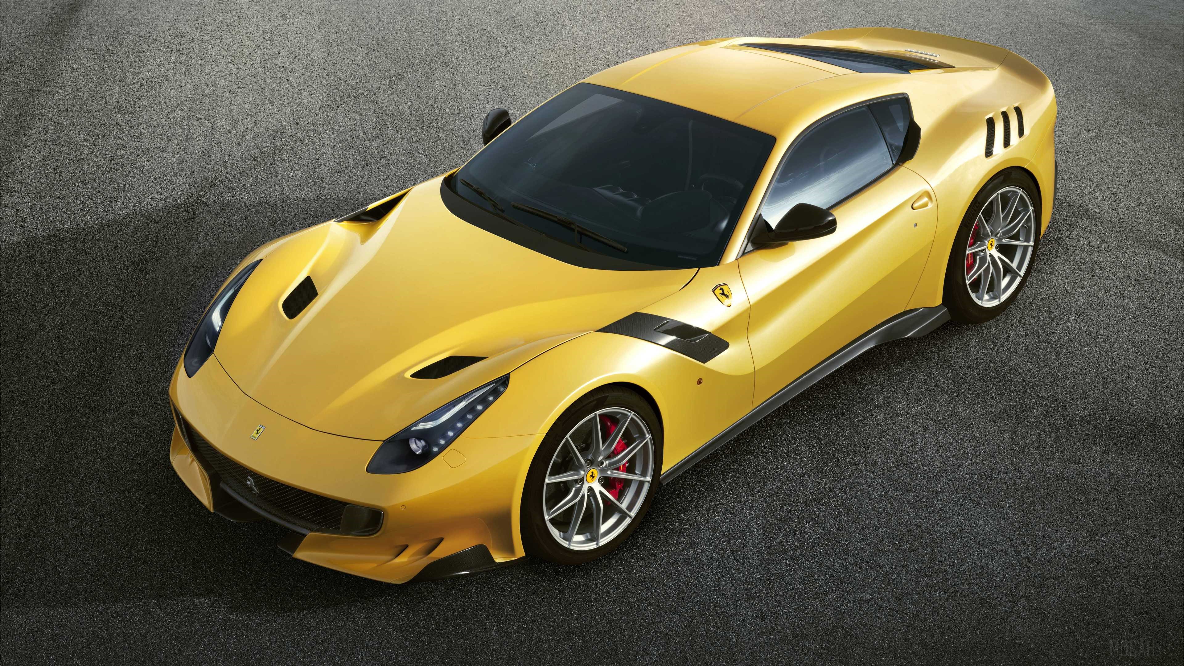Yellow Ferrari F12 Berlinetta 4K HD Wallpaper