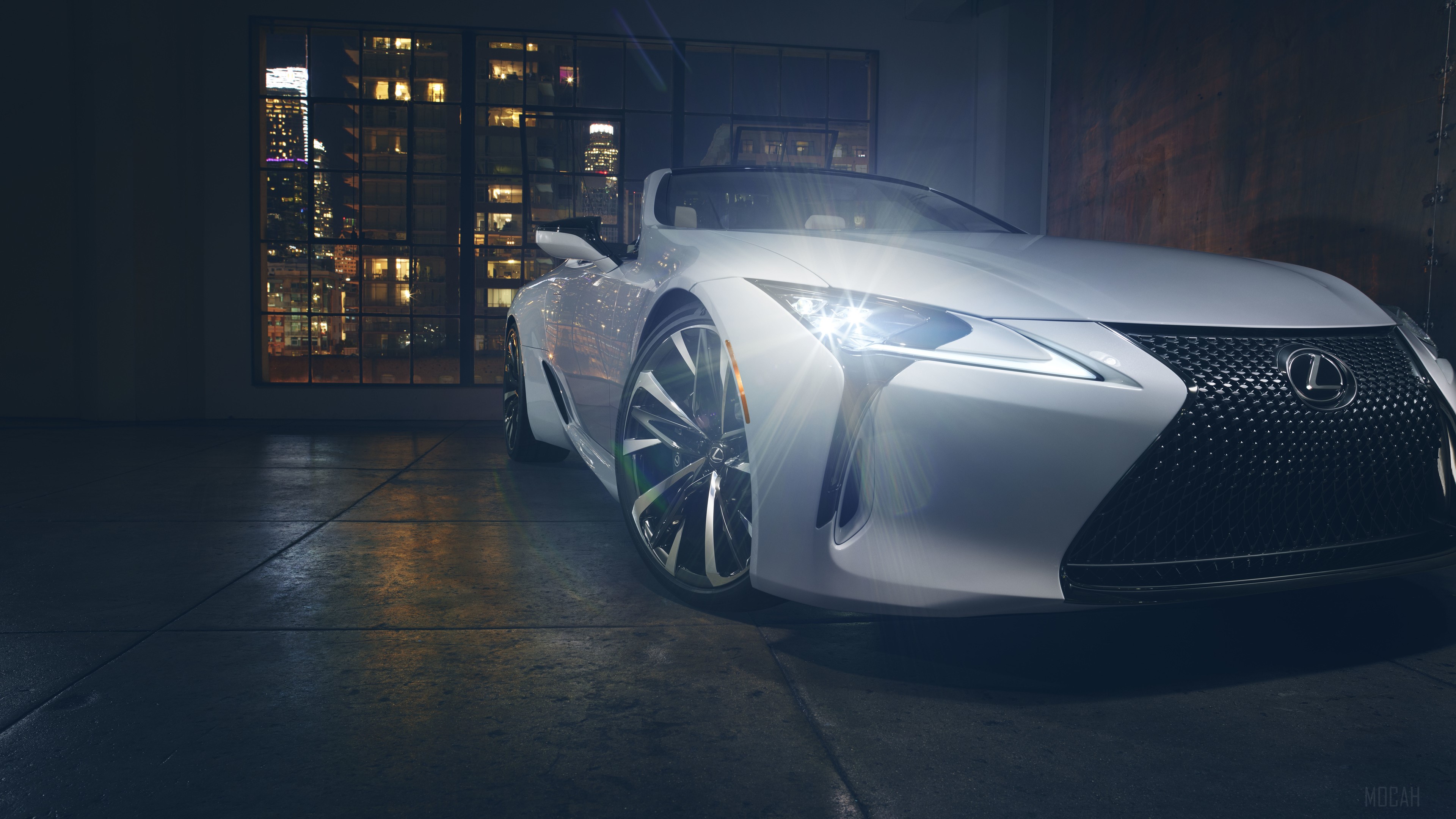 White Lexus LC Convertible Concept 2019 4K HD Wallpaper
