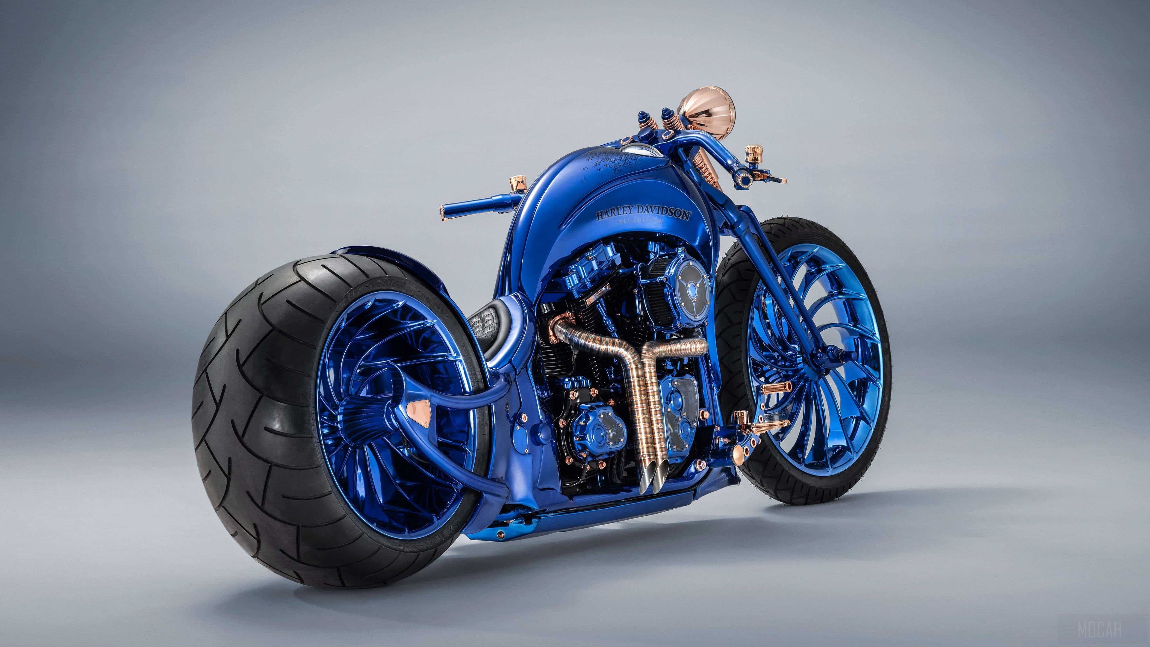 Harley Davidson Blue Edition HD Wallpaper