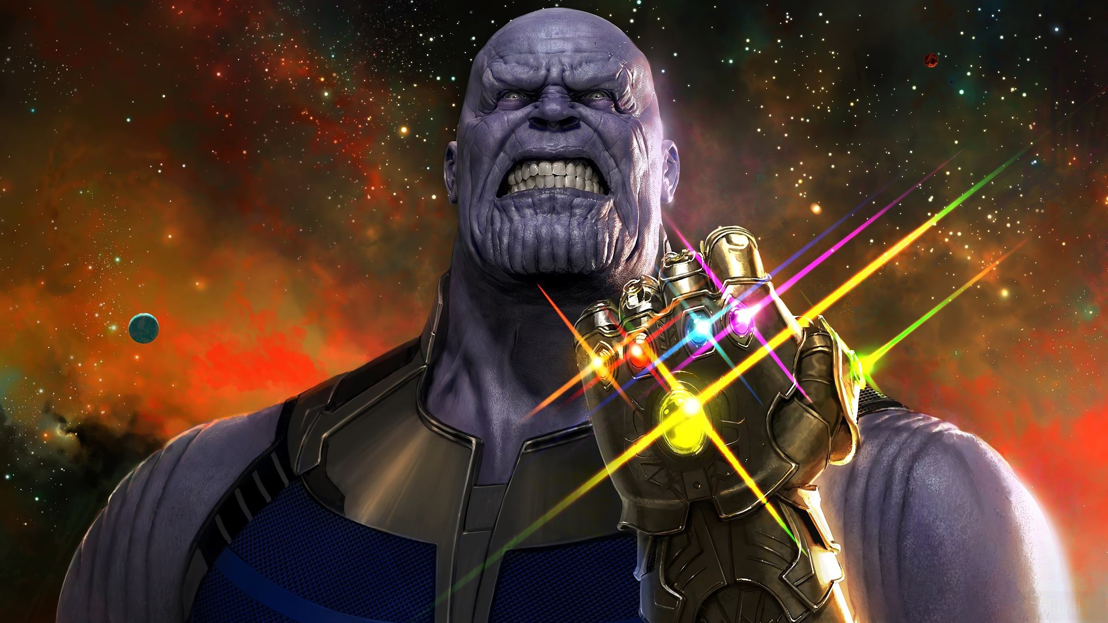 Thanos with Infinity Gauntlet from Avengers: Infinity War 4K HD Wallpaper