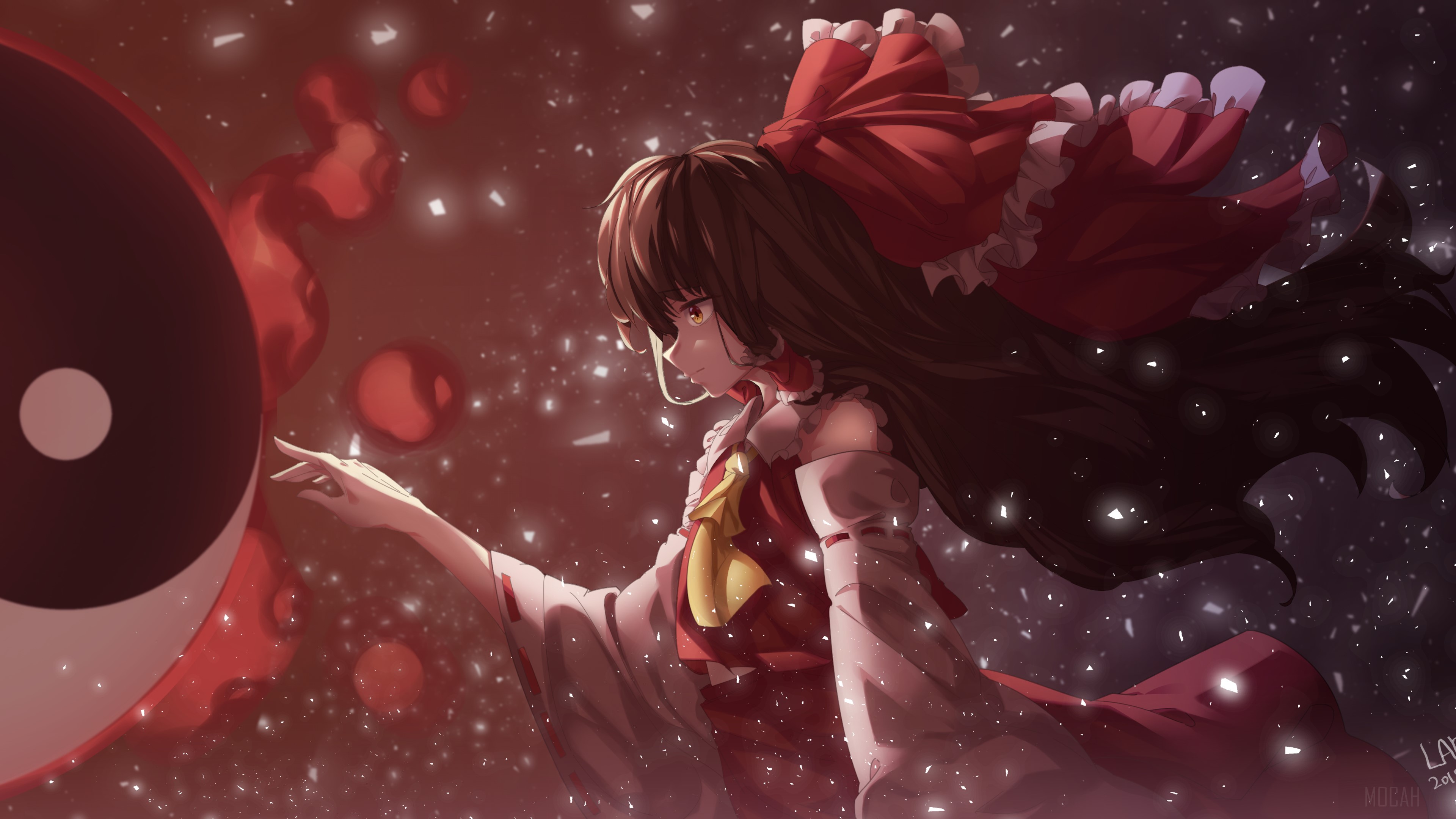 Reimu Hakurei from Touhou Project 4K HD Wallpaper