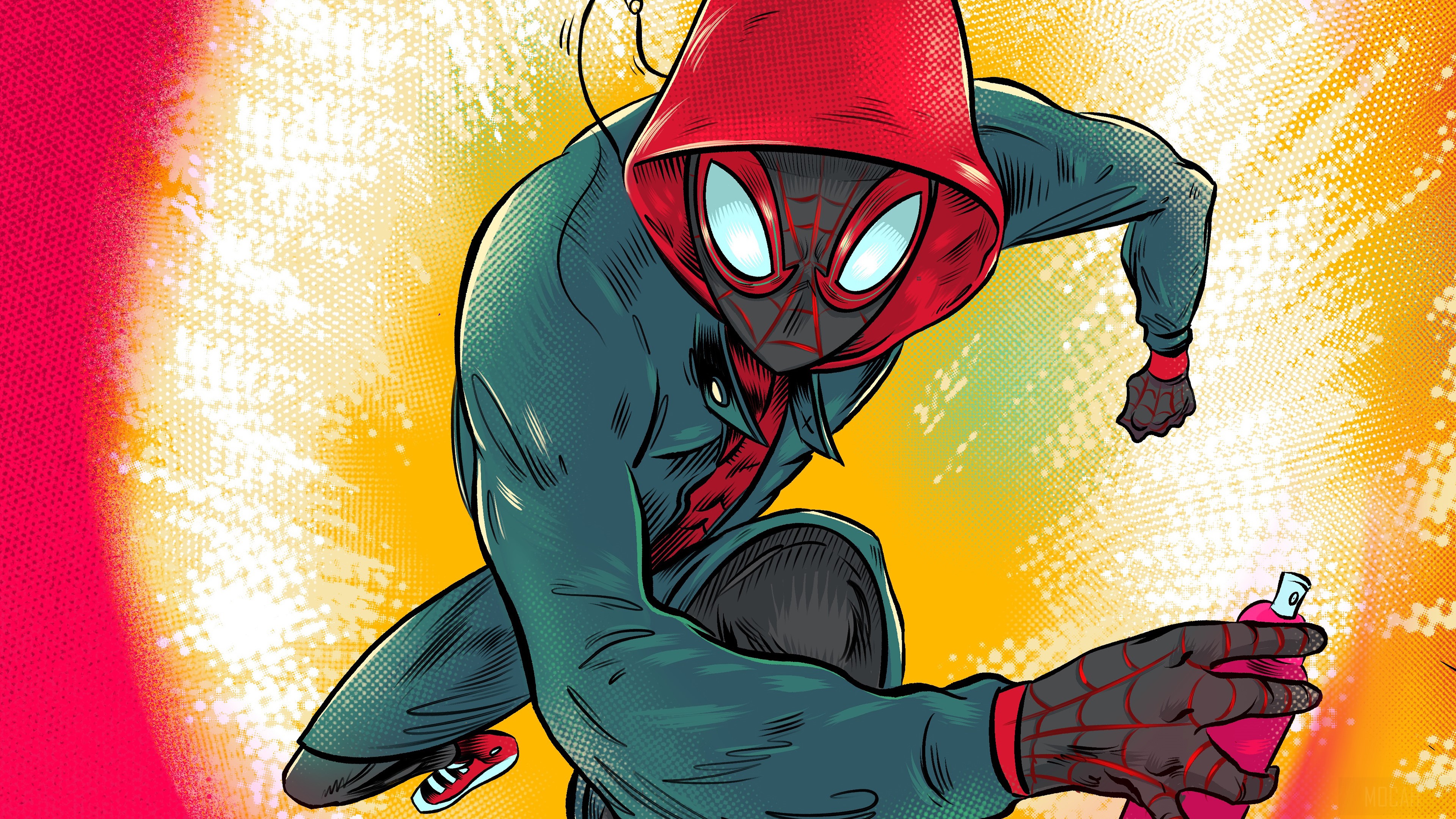 Miles Morales Spider-Man with Spray Paint 4K HD Wallpaper