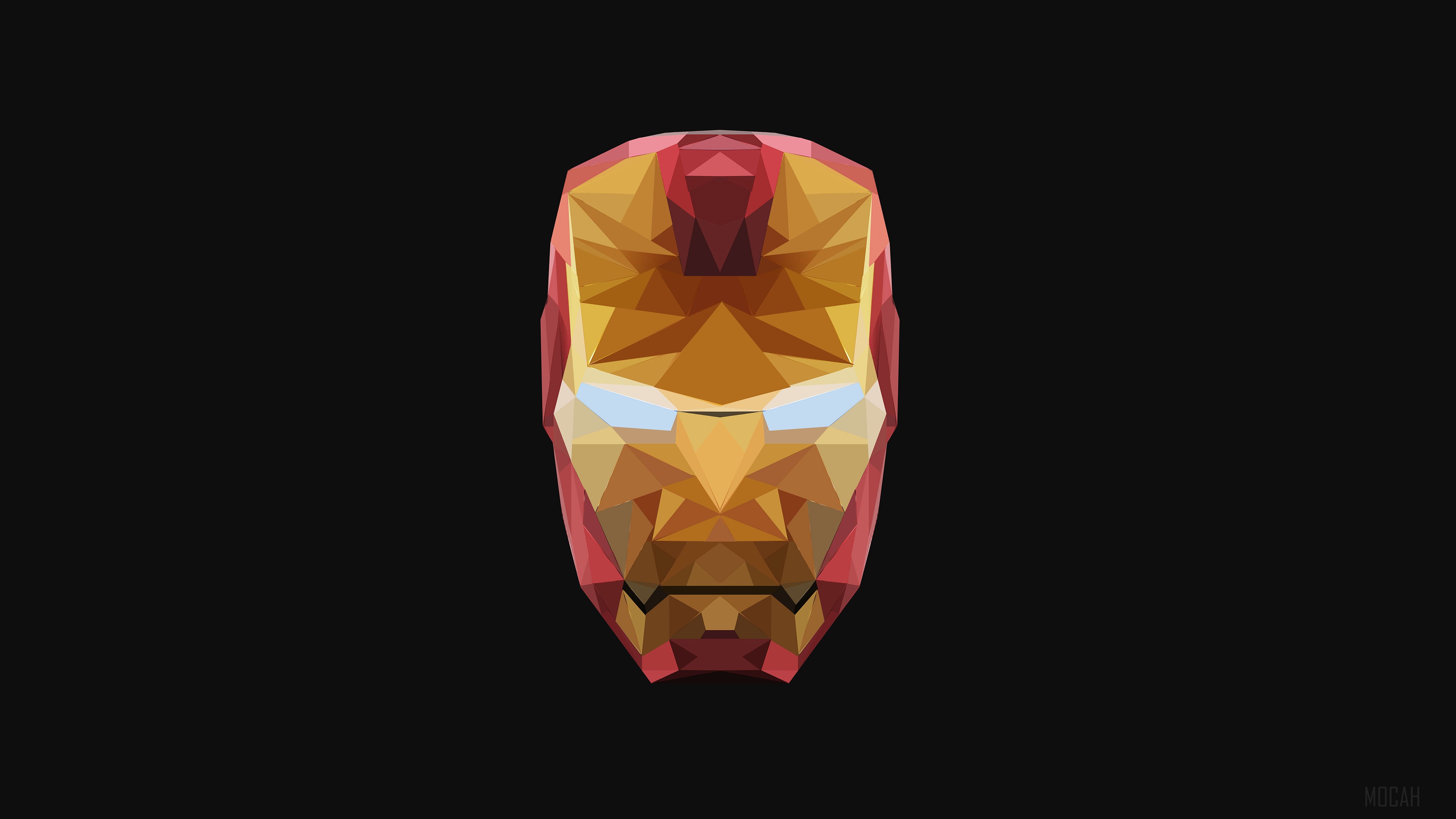 4K Iron Man Low Poly Mask HD Wallpaper