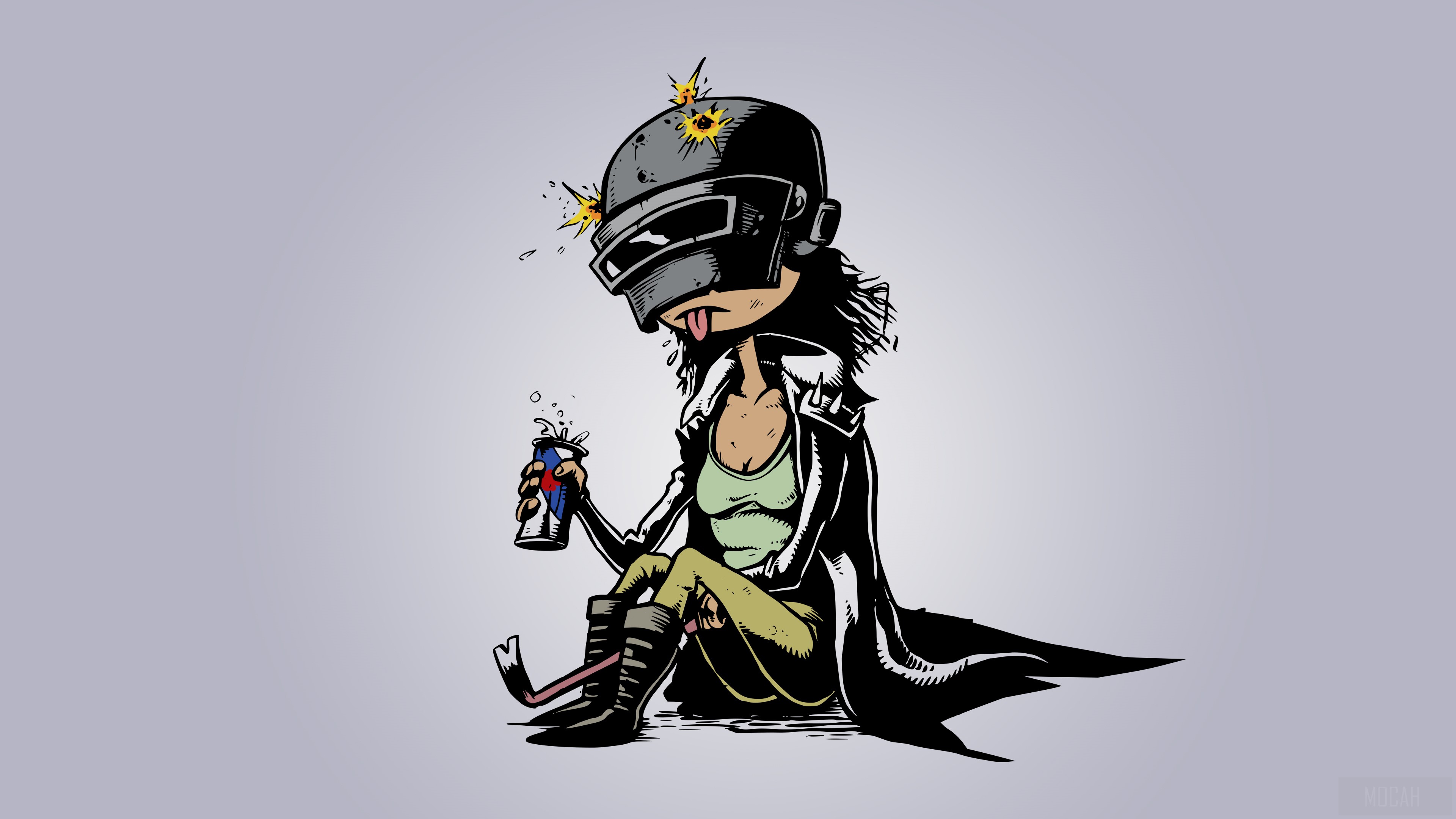 Pubg Girl Drinking Redbull 4K HD Wallpaper