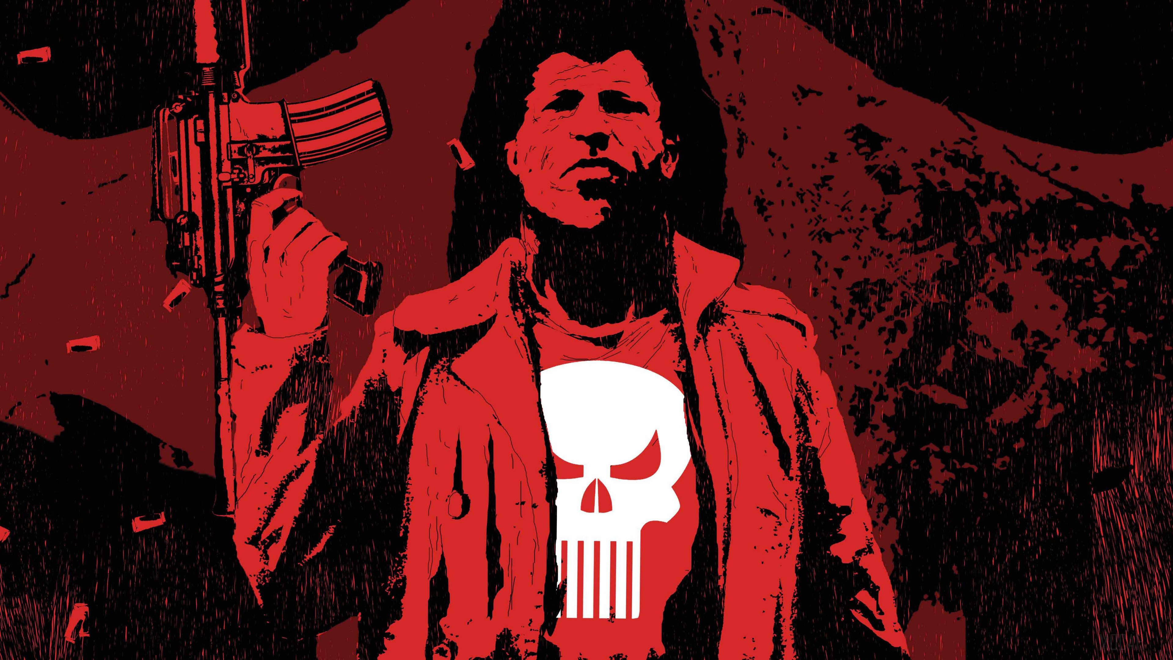 The Punisher with a rifle 4K HD Wallpaper