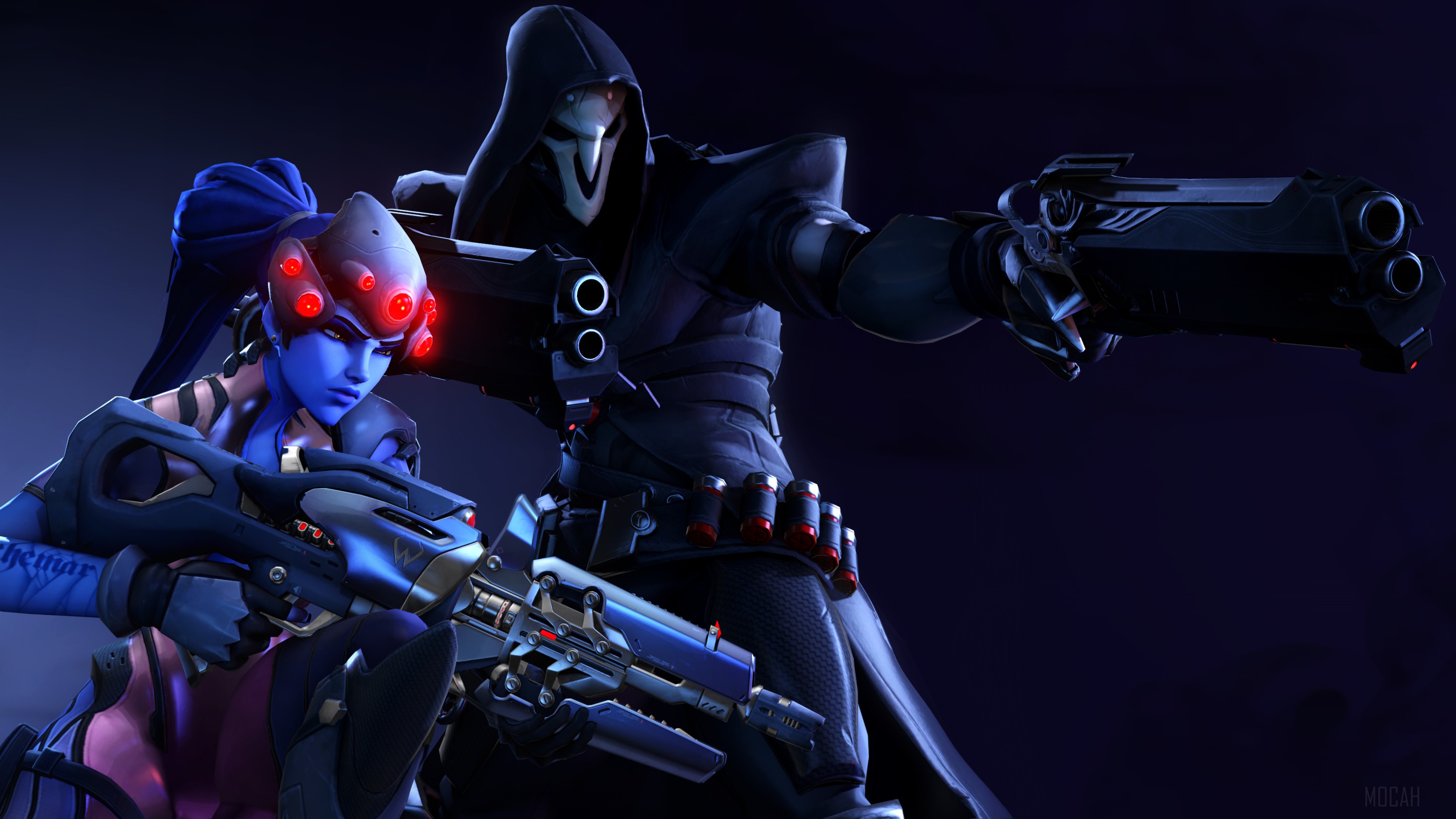 Reaper and Widowmaker from Overwatch 4K HD Wallpaper