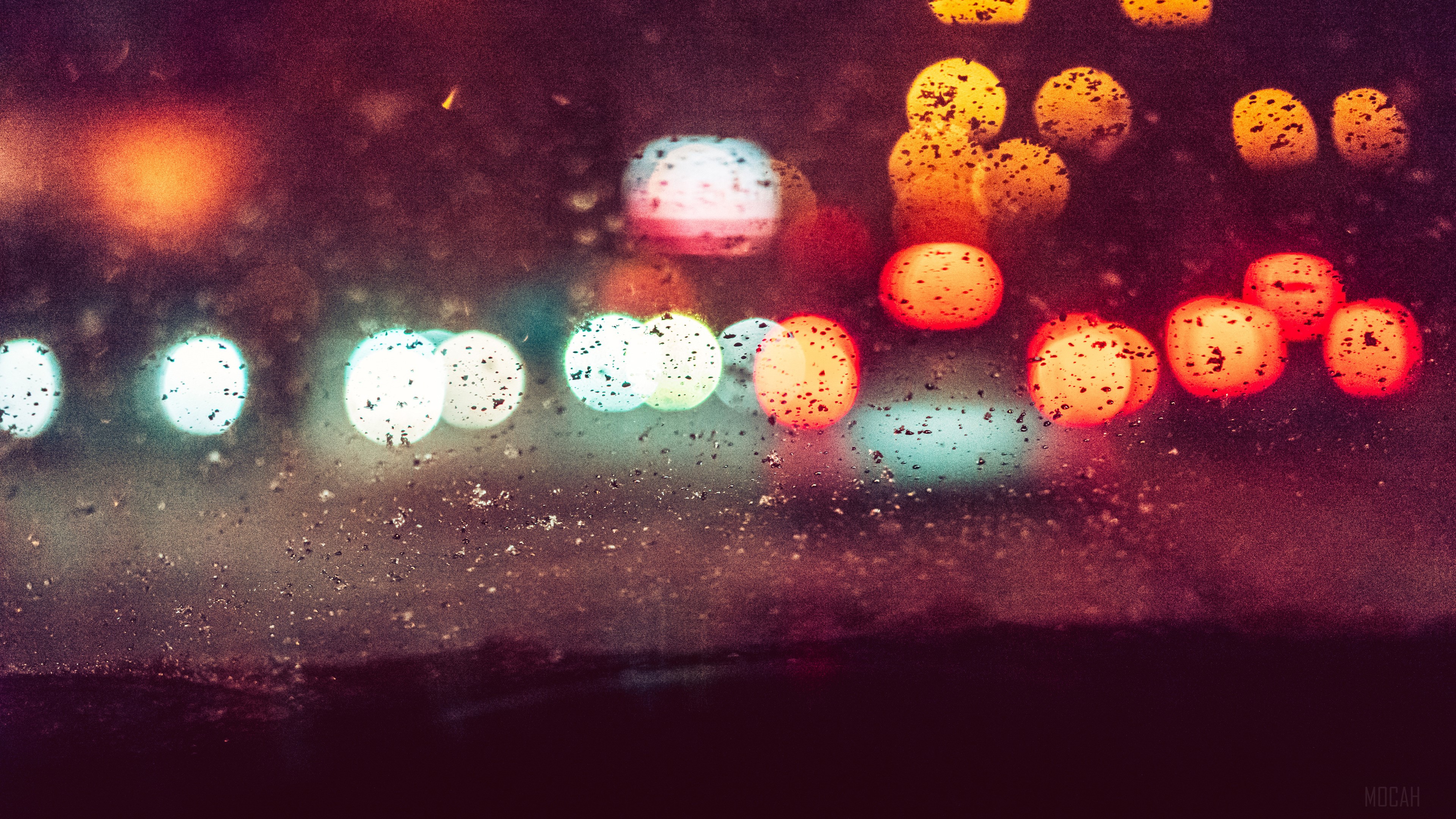 Abstract Night City Traffic Bokeh Effect HD Wallpaper