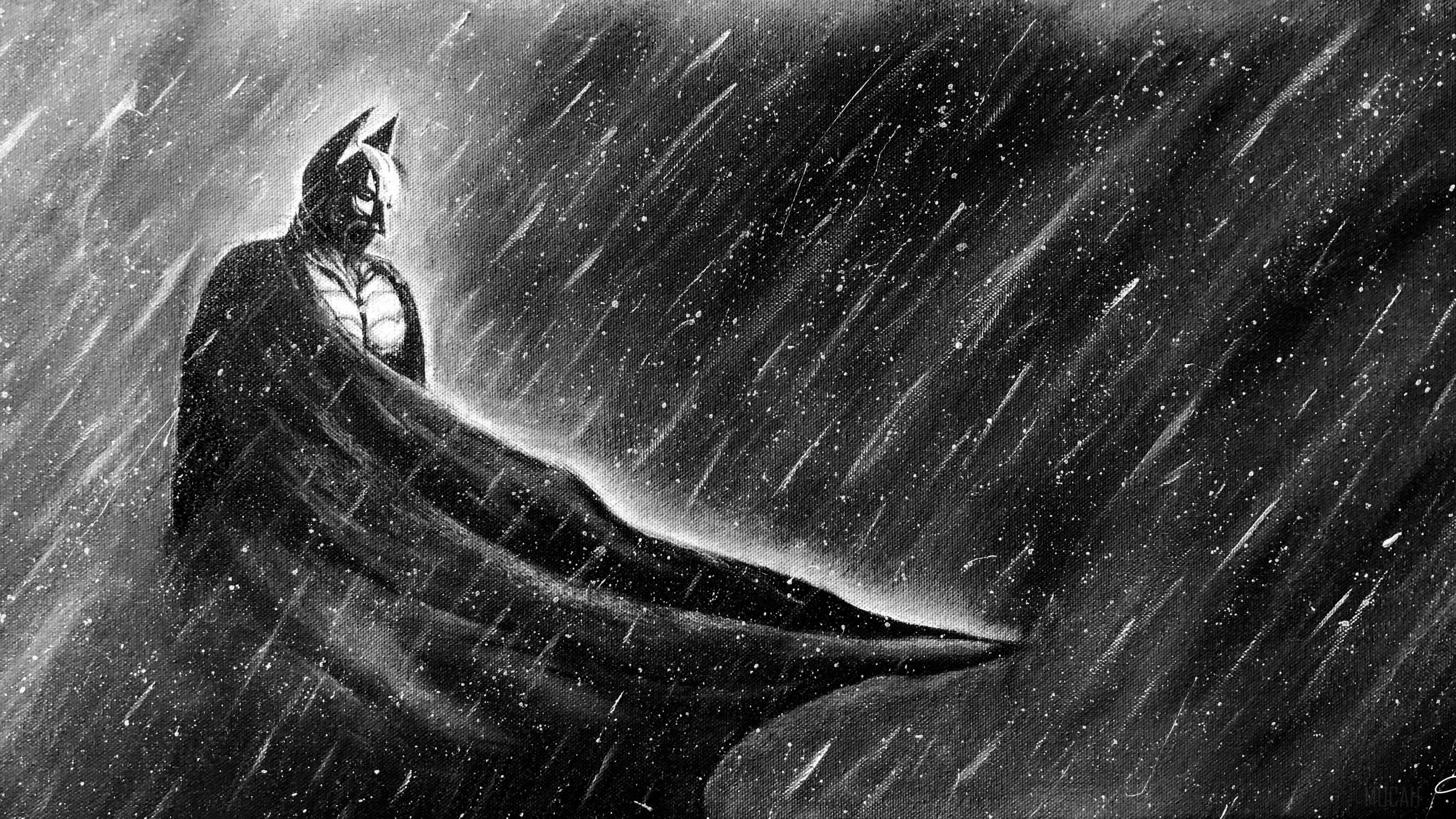Batman in the Rain 4K HD Wallpaper