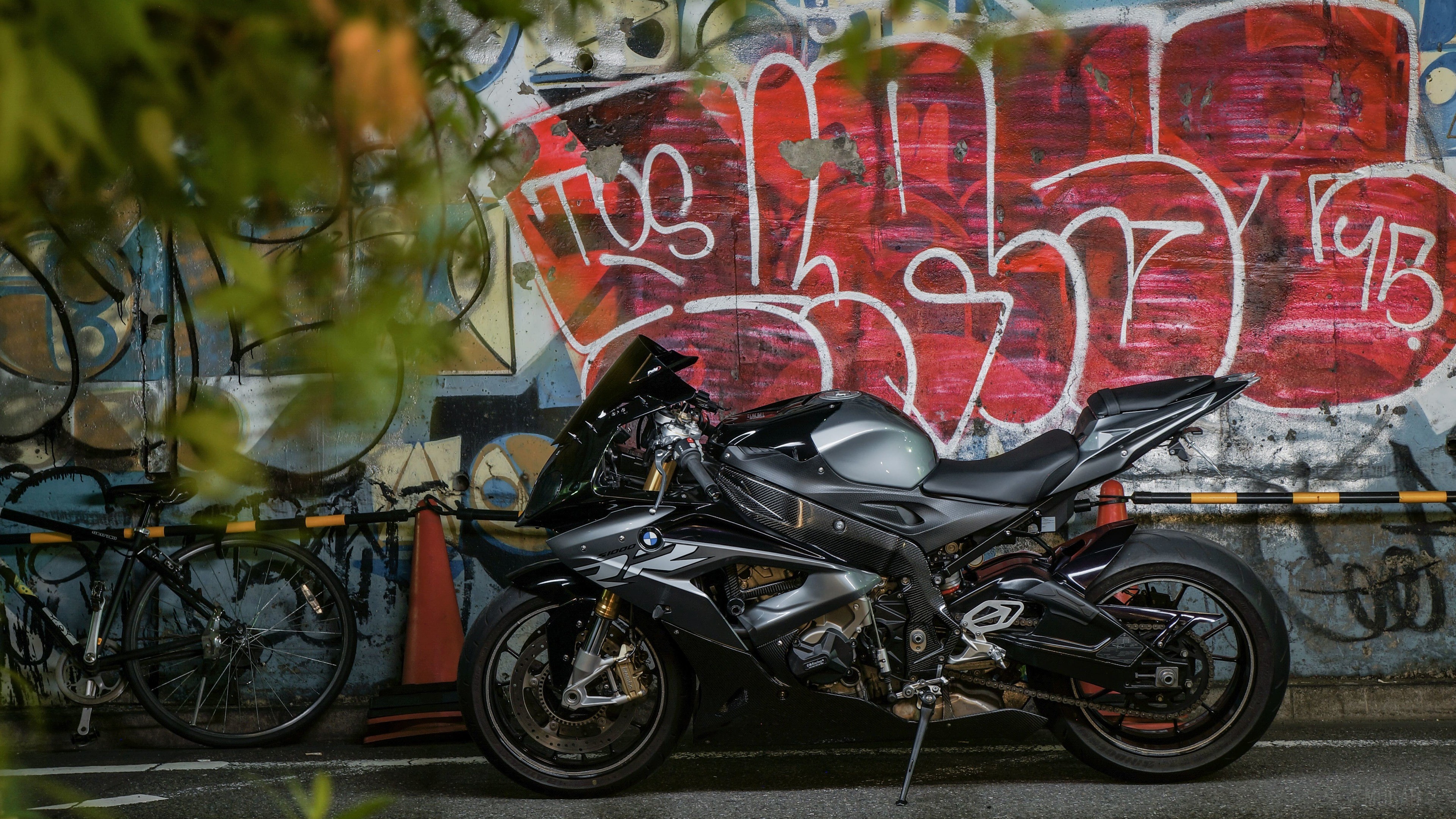 Black BMW S1000RR motorcycle 2018 4K HD Wallpaper