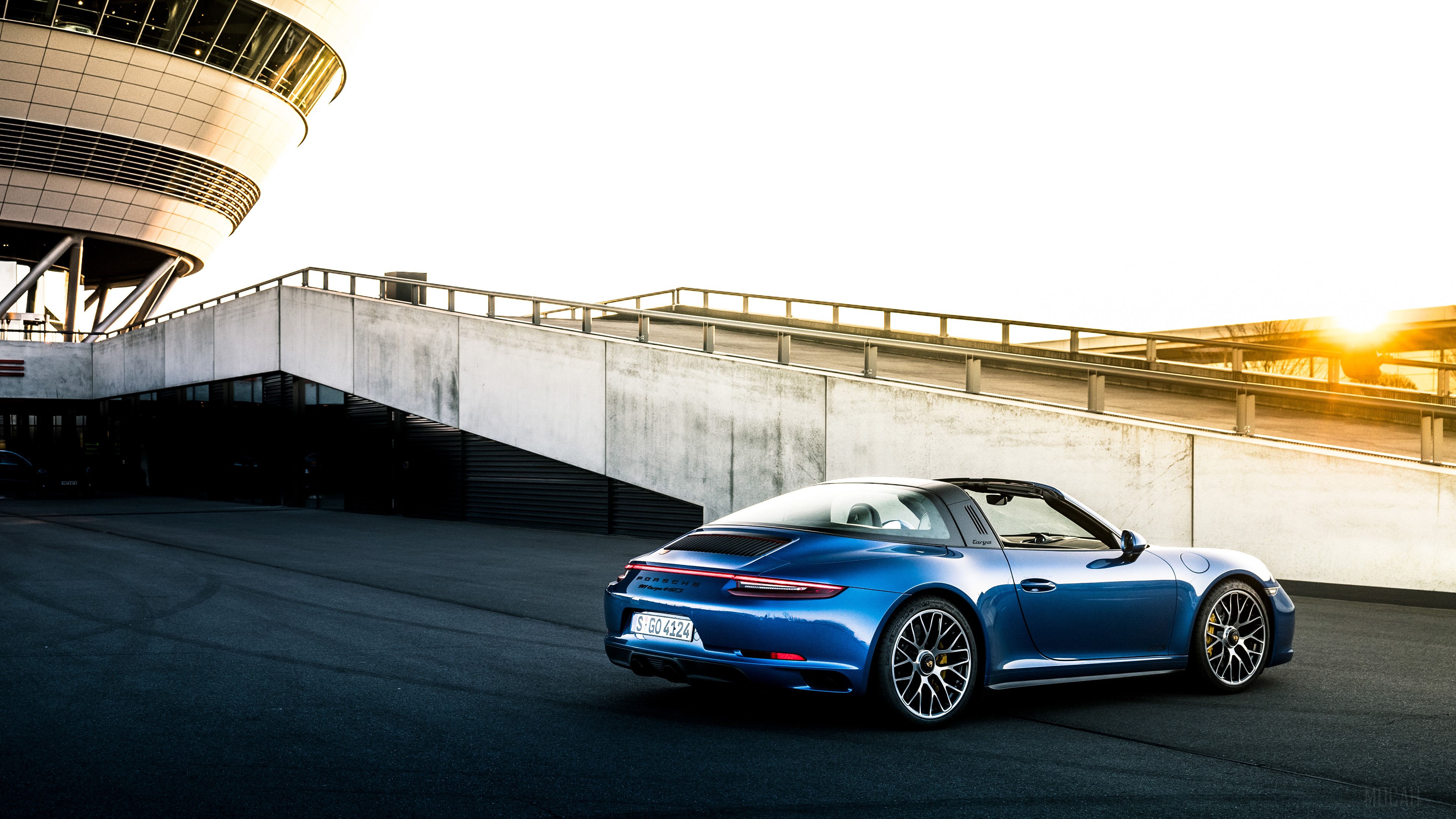 Blue Porsche 911 Targa GTS 4K HD Wallpaper
