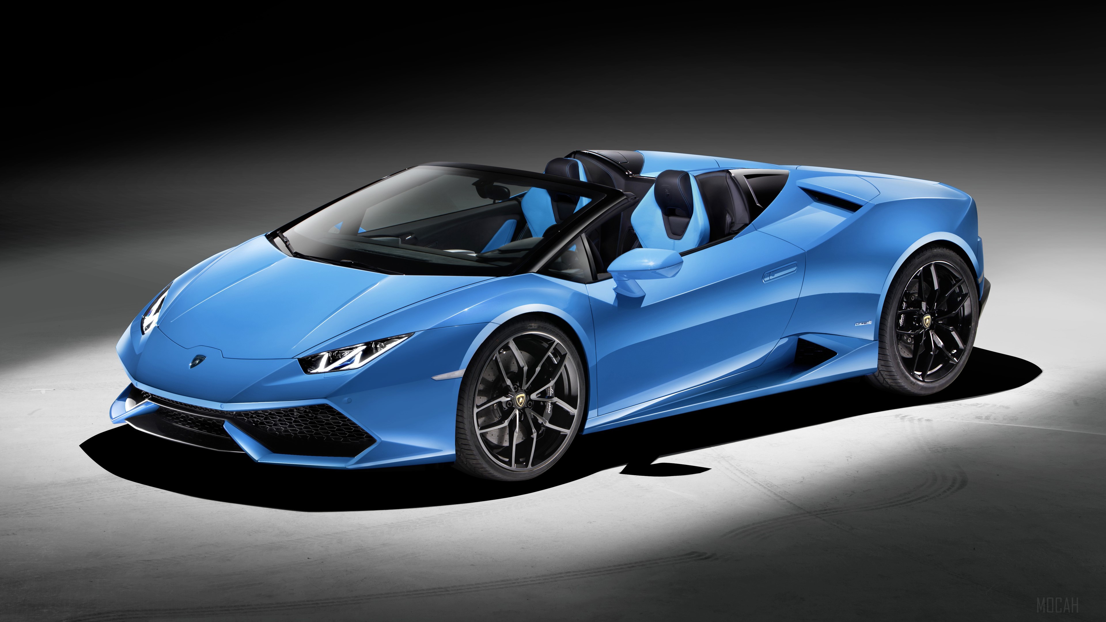 Blue Lamborghini Huracan Spyder Convertible 4K HD Wallpaper
