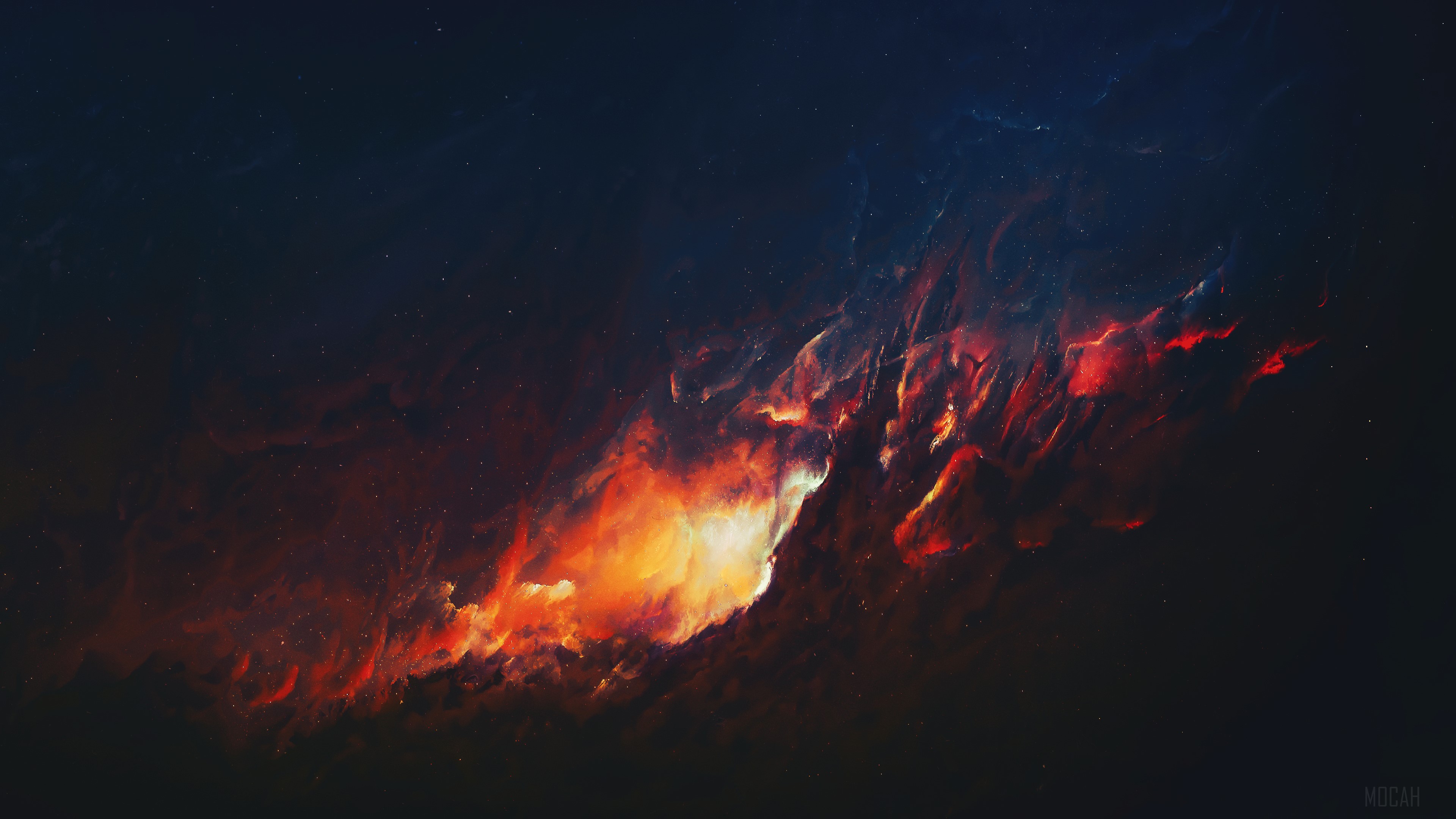 Fiery Nebula in Deep Space 4K HD Wallpaper