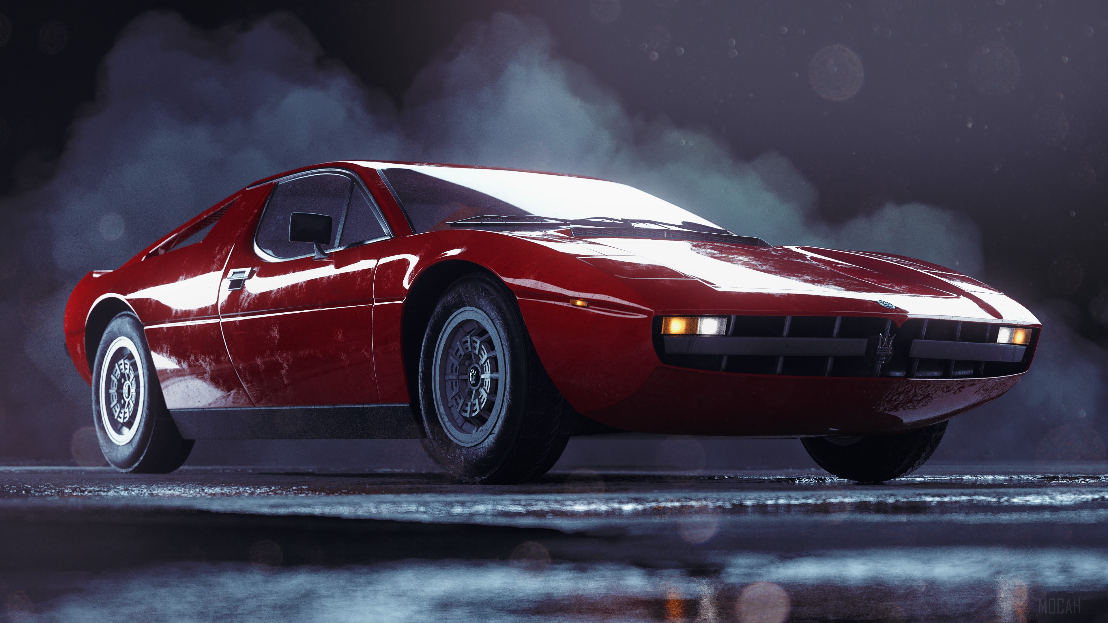 Vintage Red Maserati 4K HD Wallpaper