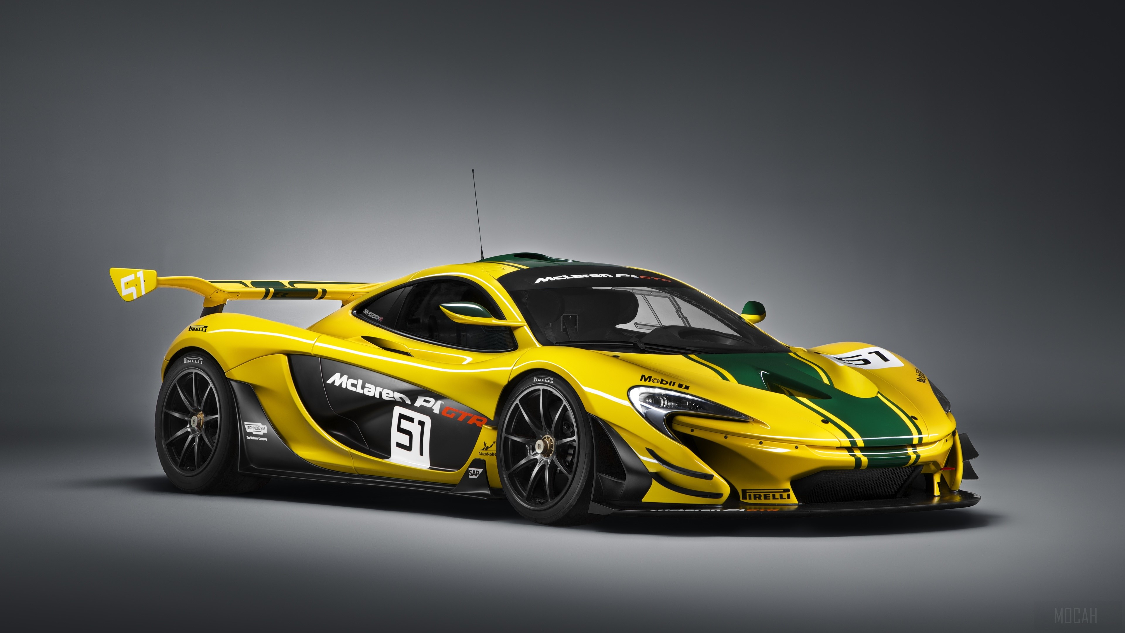Yellow Mclaren P1 GTR HD Wallpaper