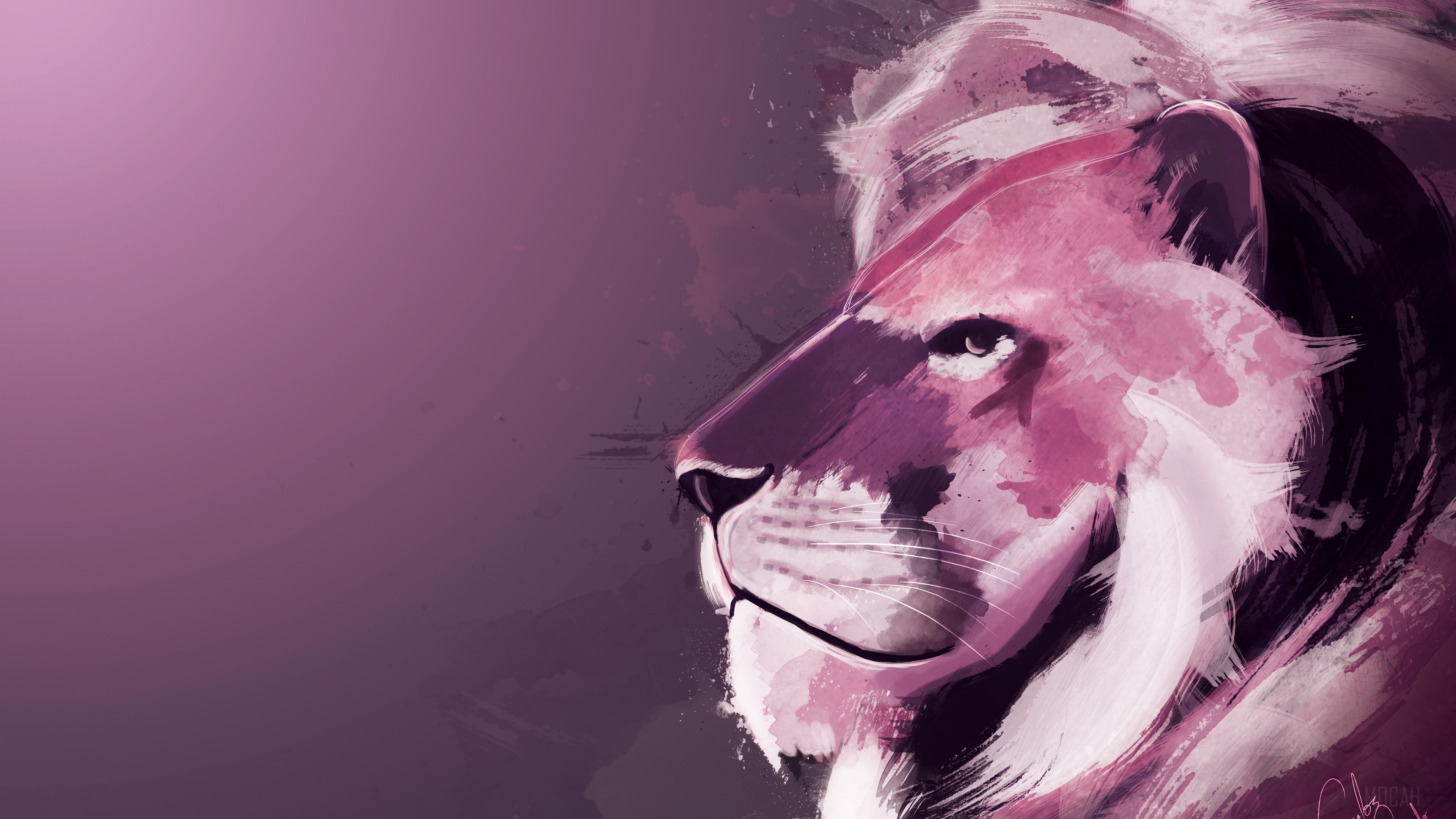 Lion Artwork HD Wallpaper