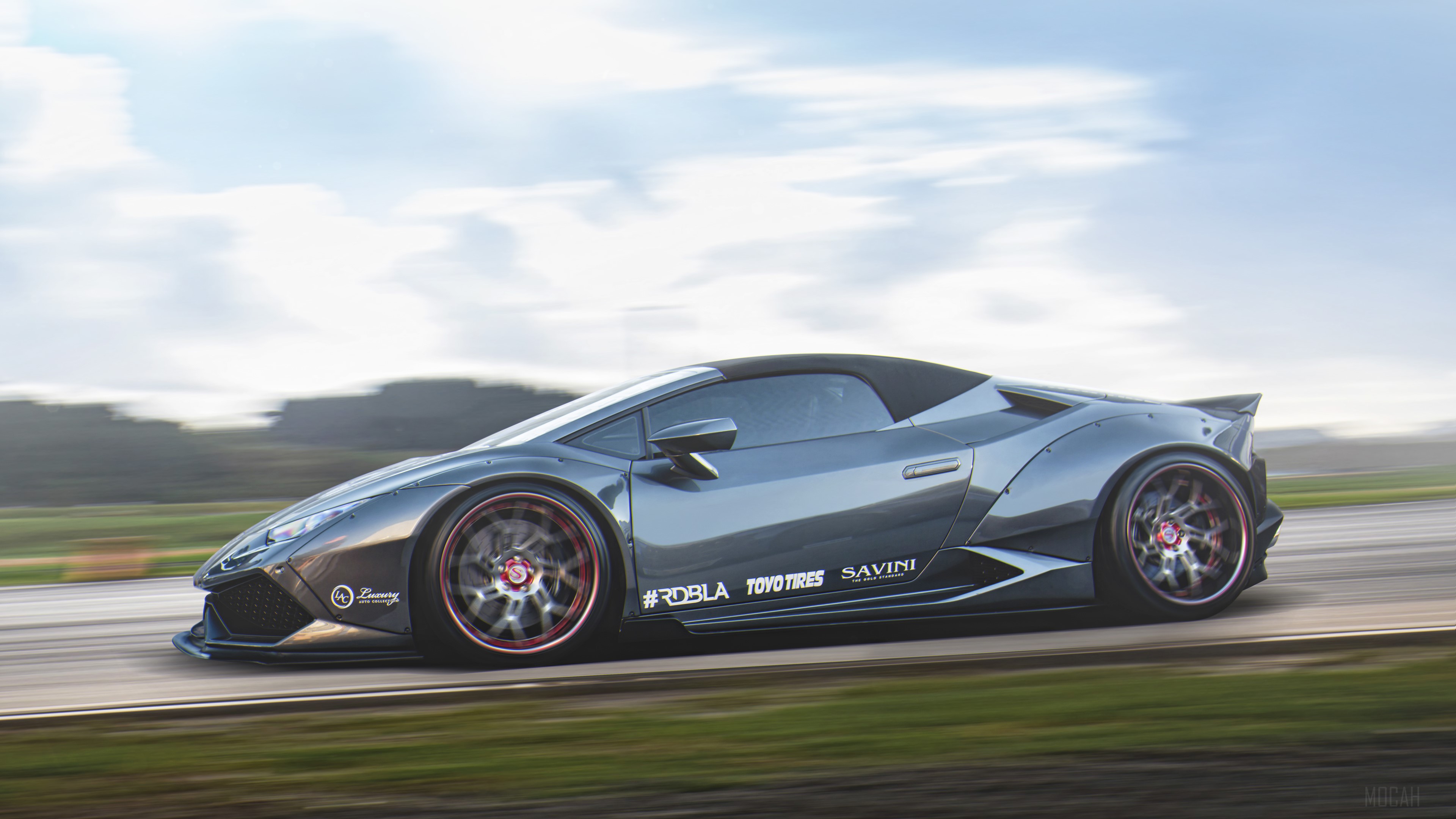 Grey Lamborghini Huracan Convertible 4K HD Wallpaper