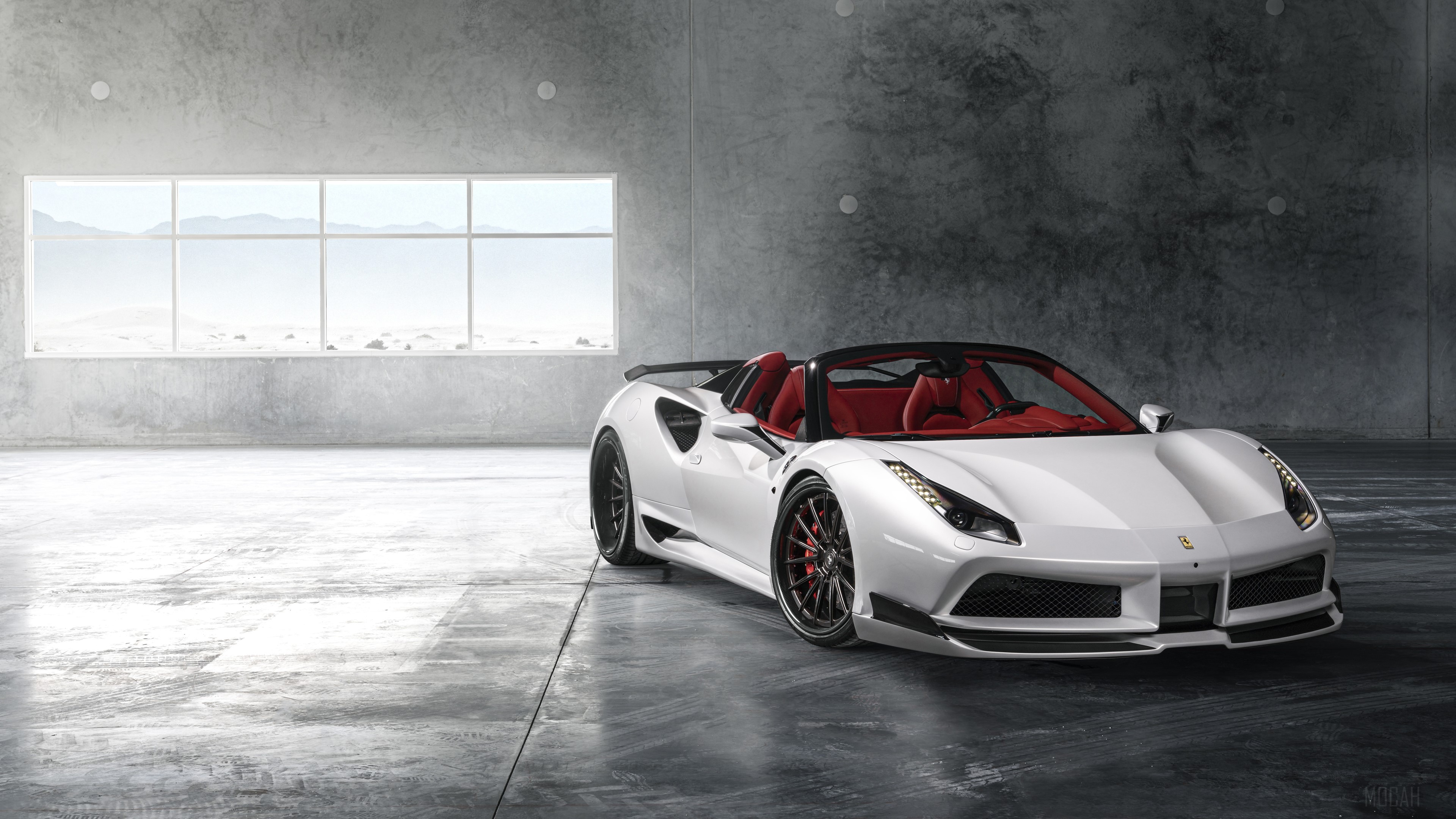 White Ferrari 488 Spider 4K HD Wallpaper