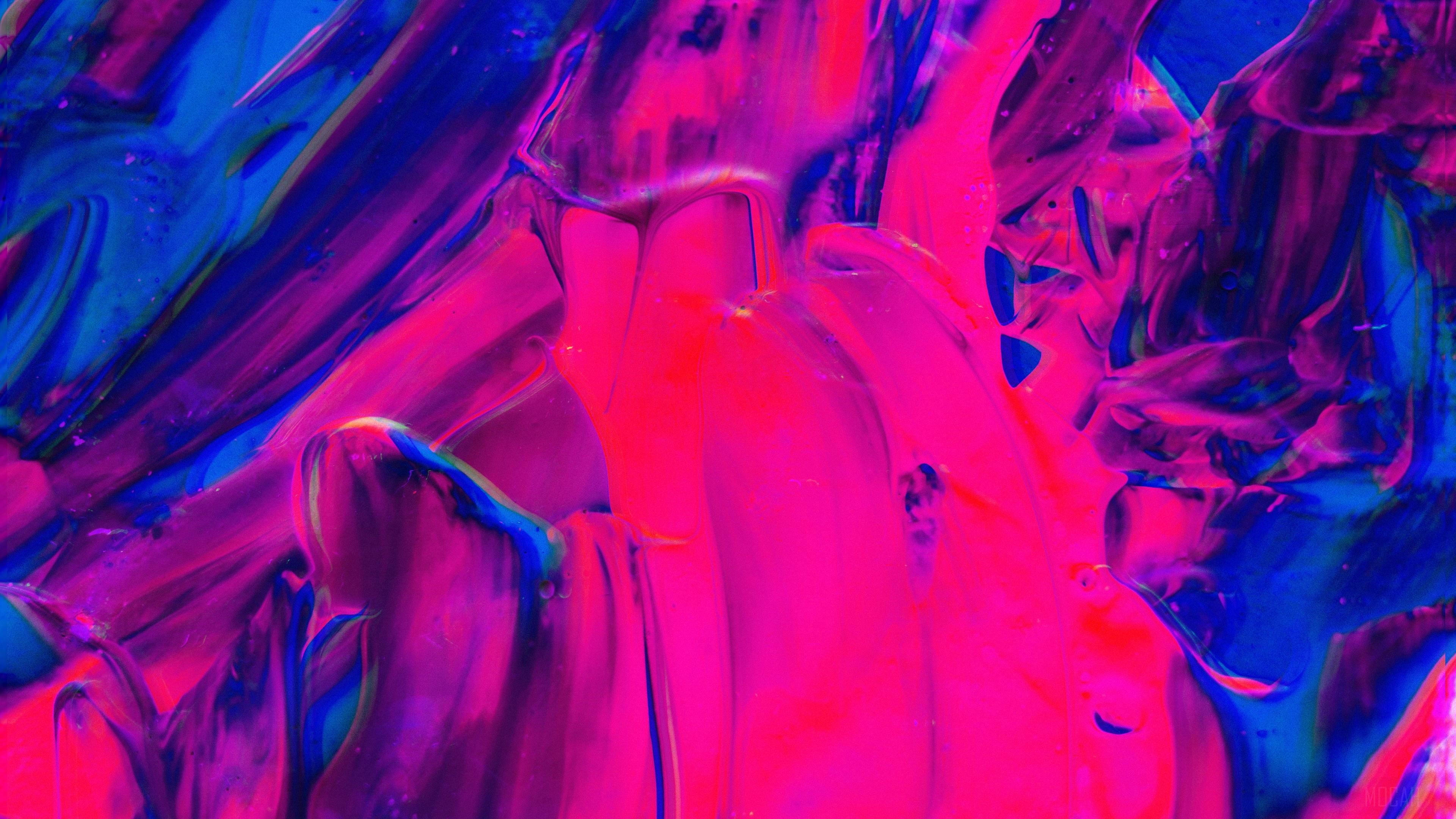 Pink and Blue Abstract Paint Strokes 4K HD Wallpaper