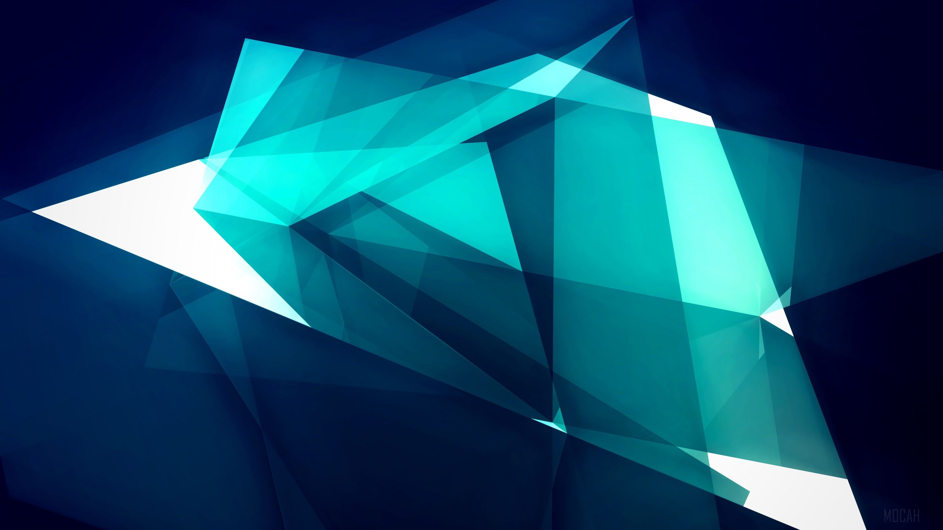 Abstract Geometric Shapes in Teal and Blue 4K HD Wallpaper