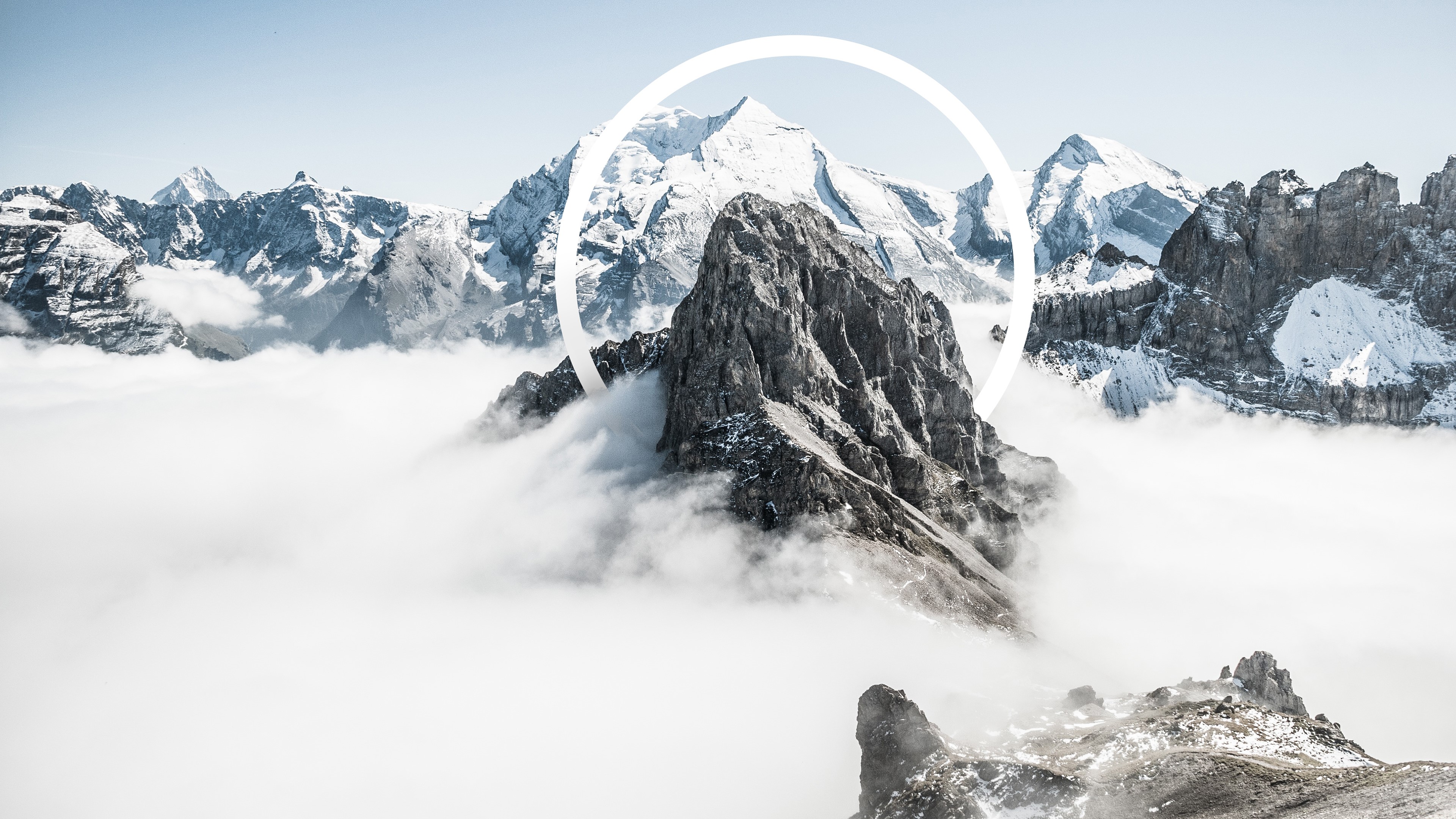 Snowy Mountains Abstract HD Wallpaper