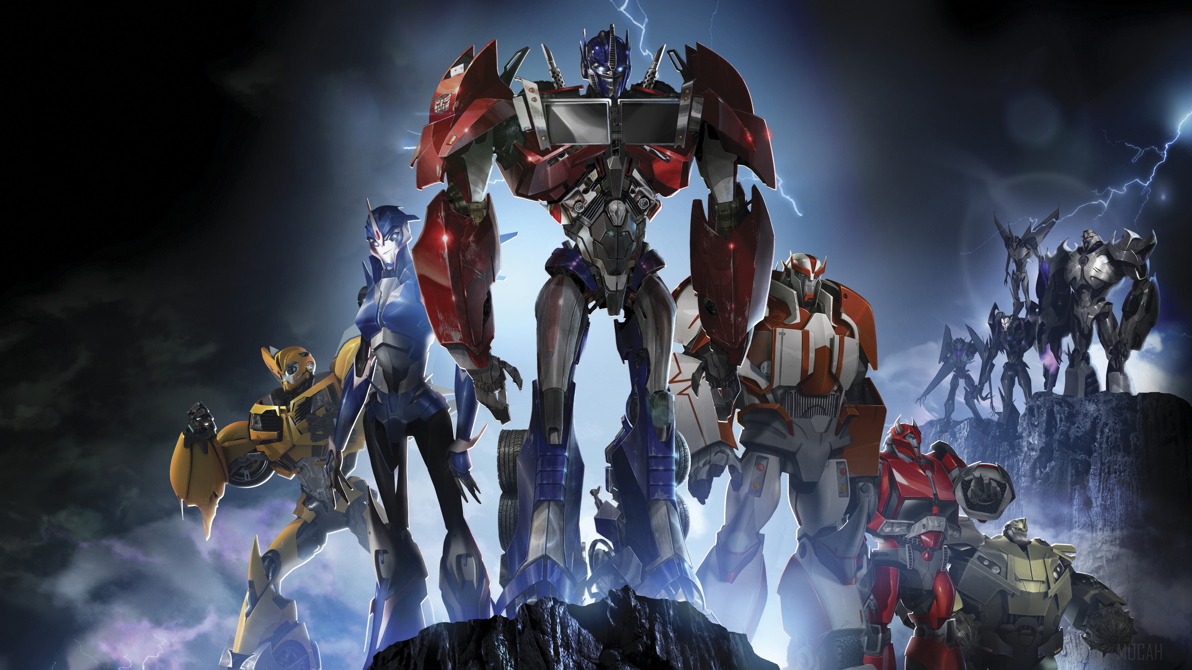 Optimus Prime and Autobots from Transformers Prime 4K HD Wallpaper
