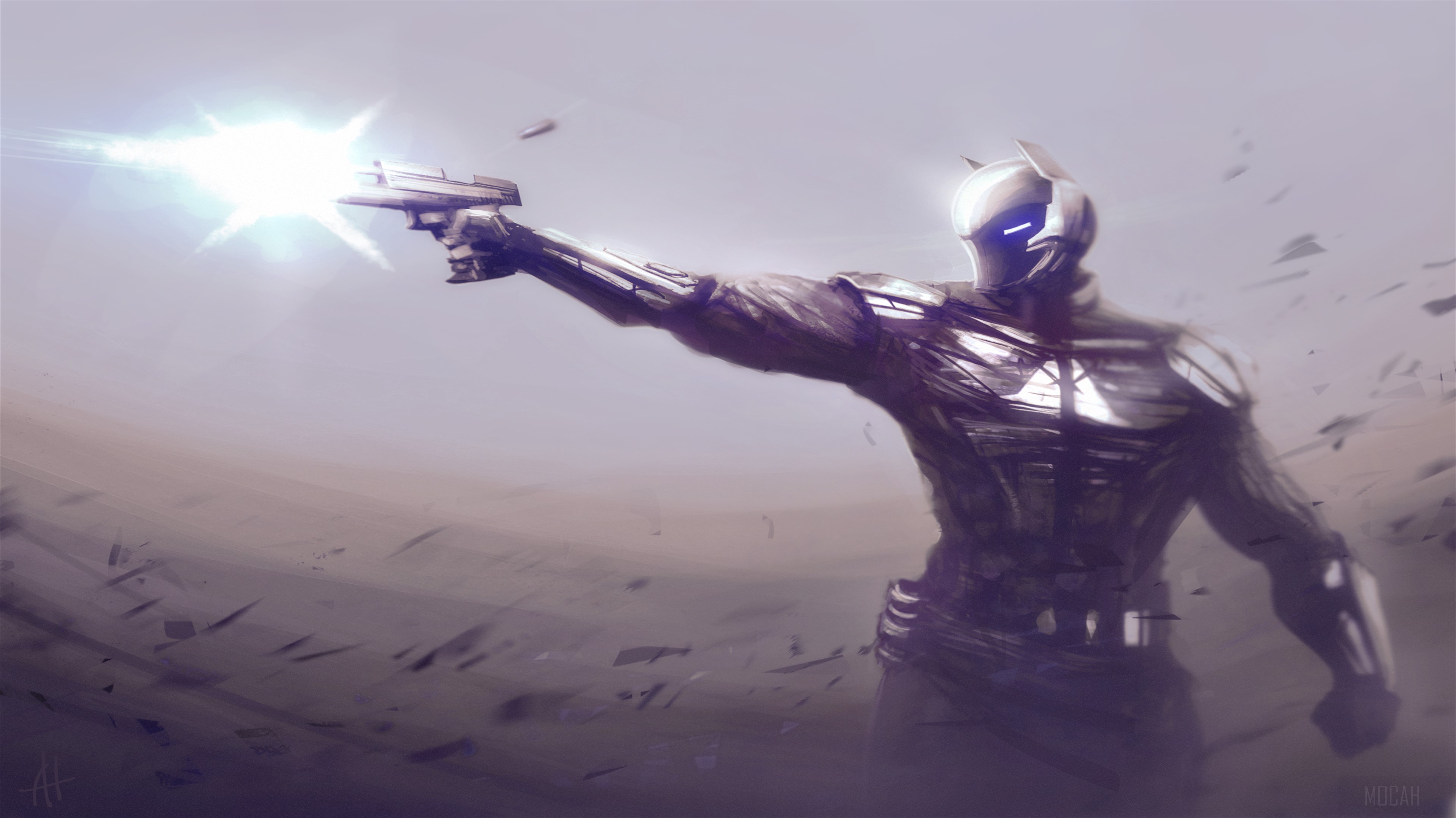 Arkham Knight firing a gun HD Wallpaper