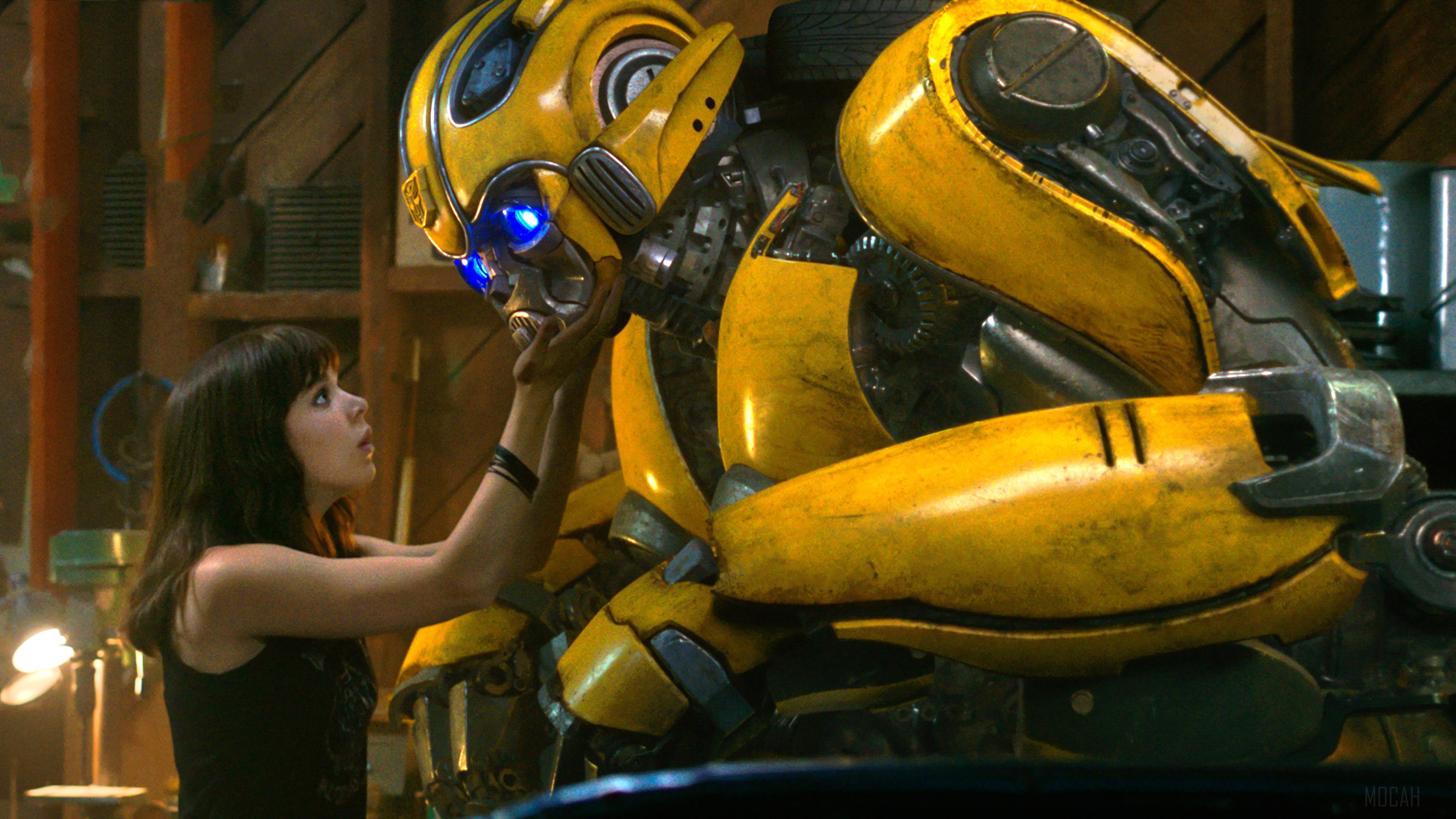 Hailee Steinfeld and Bumblebee from Bumblebee Movie 4K HD Wallpaper