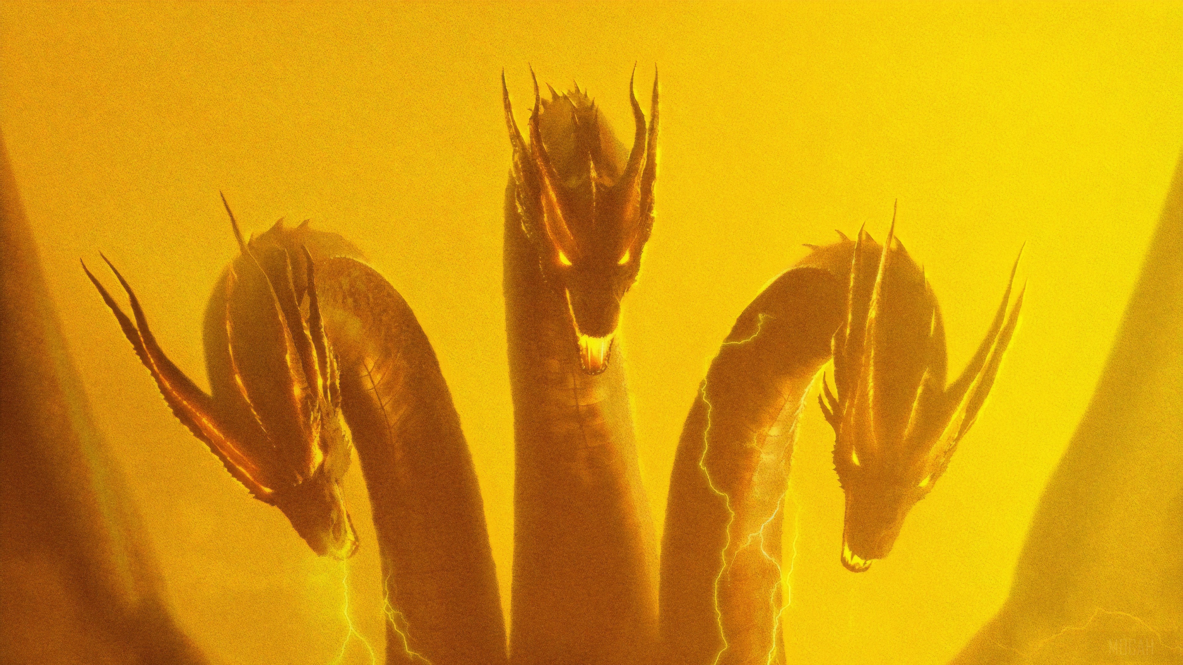 King Ghidorah from Godzilla: King of the Monsters 4K HD Wallpaper