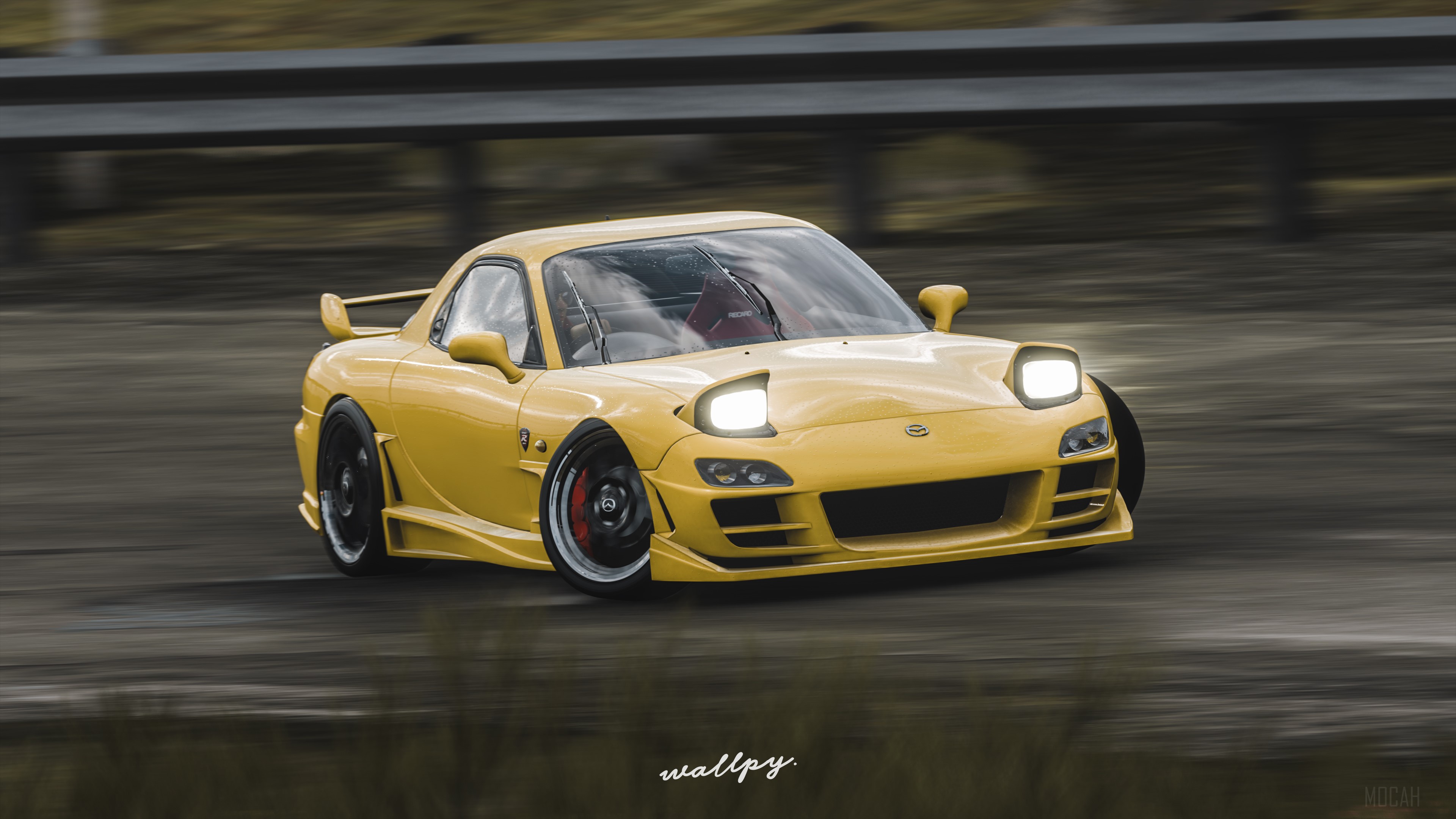 Yellow Mazda RX-7 FD Drift in Forza Horizon 4 4K HD Wallpaper