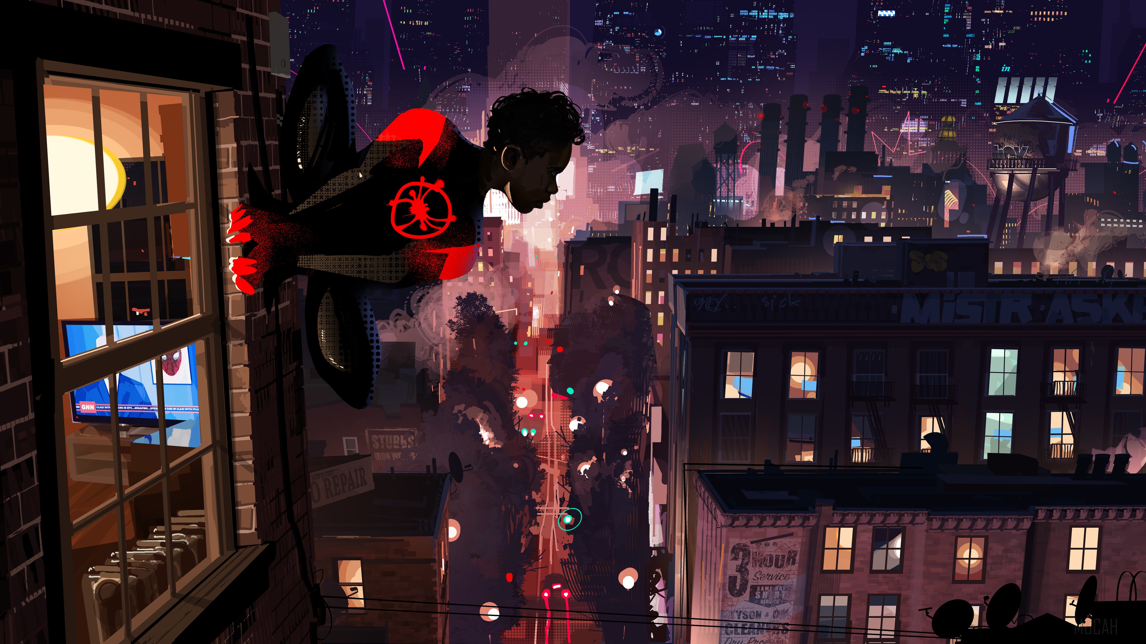Spider-Man from Spider-Man: Into the Spider-Verse 4K HD Wallpaper