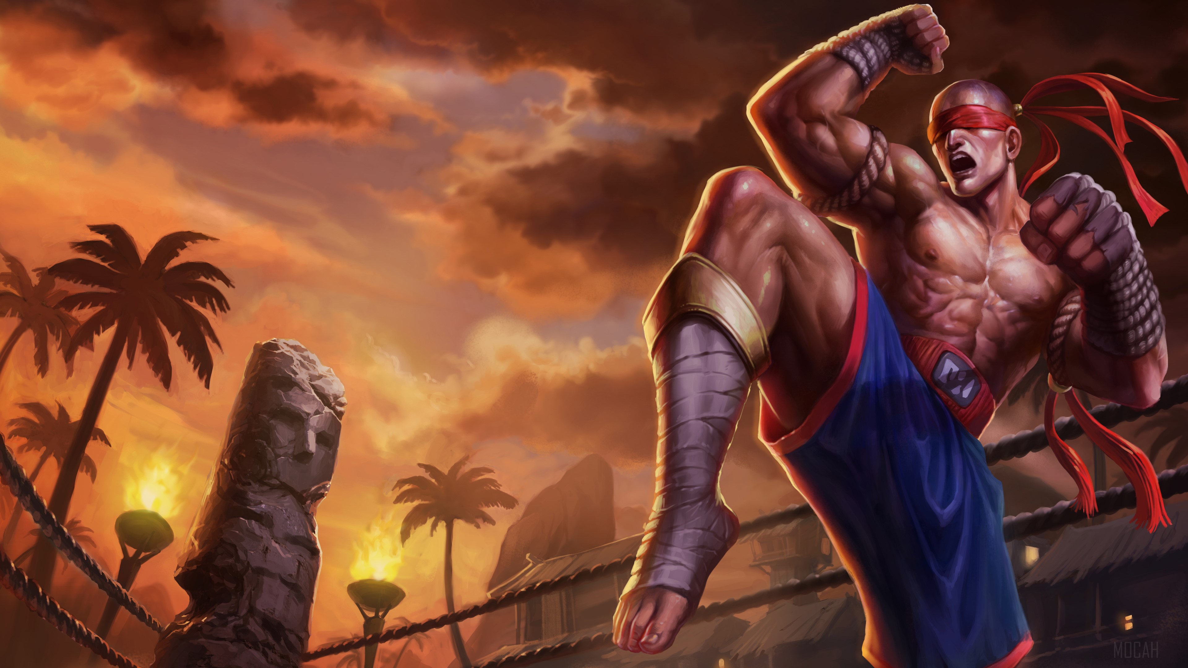 Muay Thai Lee Sin from League of Legends 4K HD Wallpaper