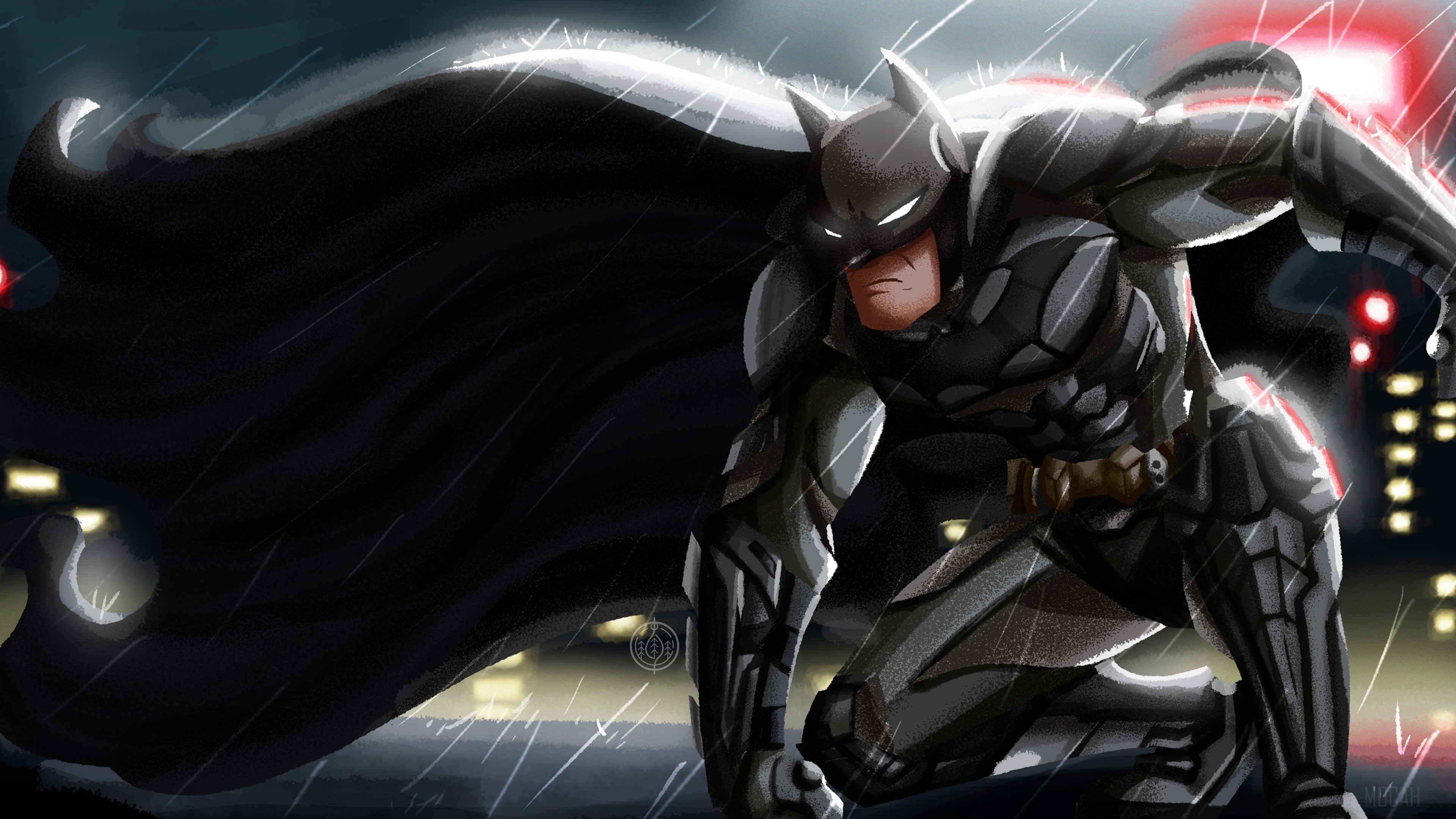 Batman in the Rain 4K HD Wallpaper
