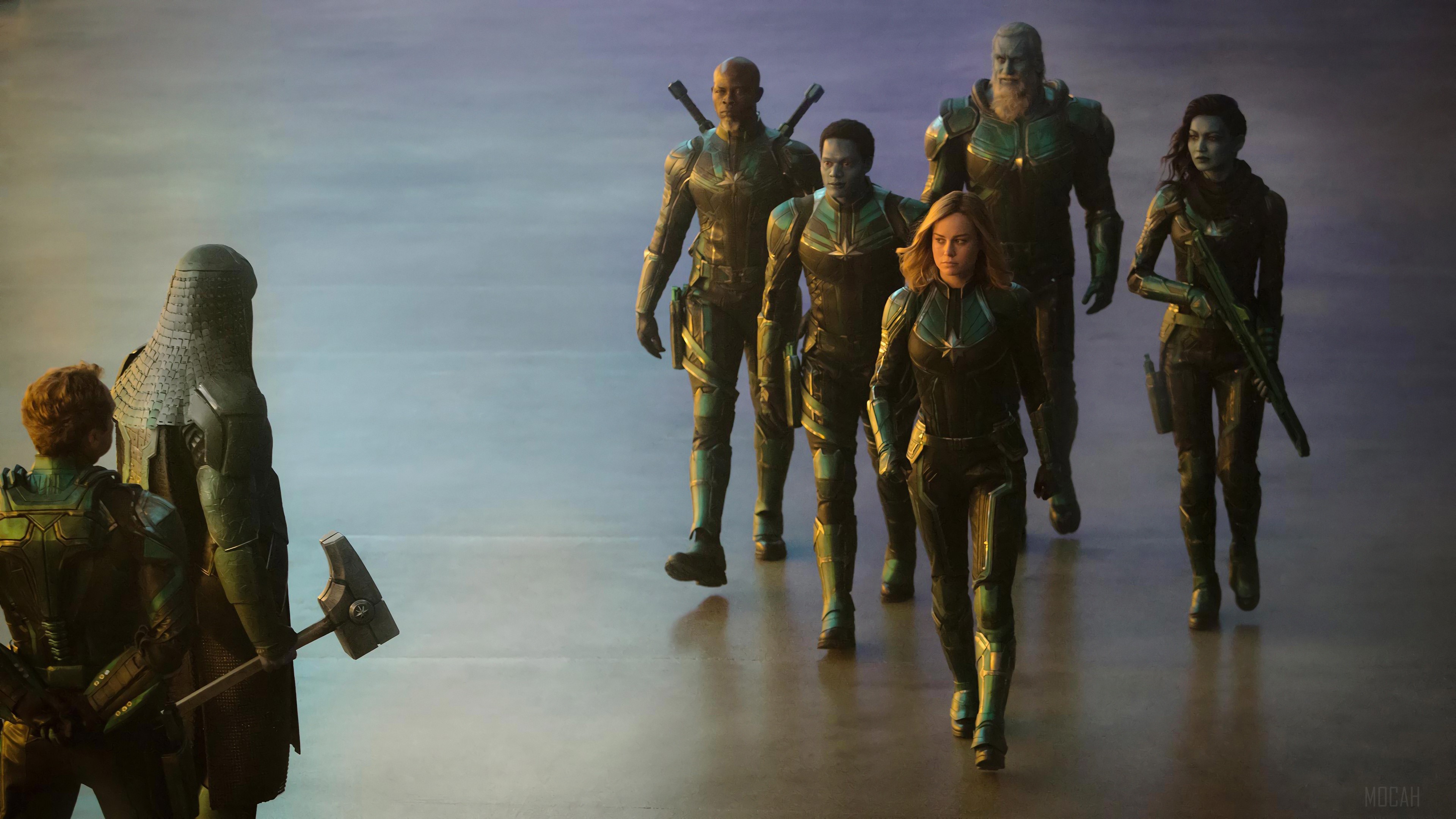 Captain Marvel and Starforce team walking HD Wallpaper