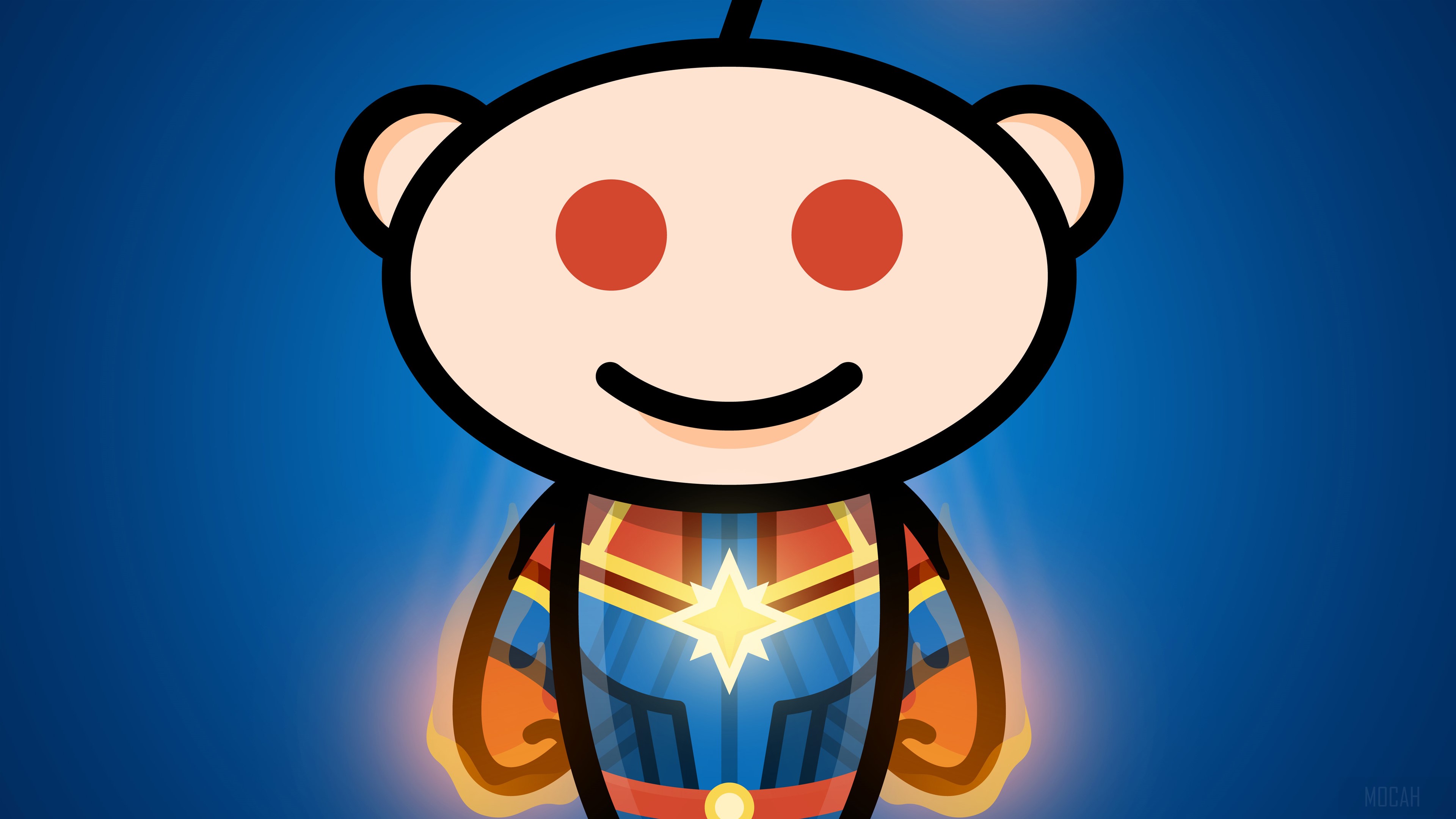 Reddit Snoo as Captain Marvel 4K HD Wallpaper