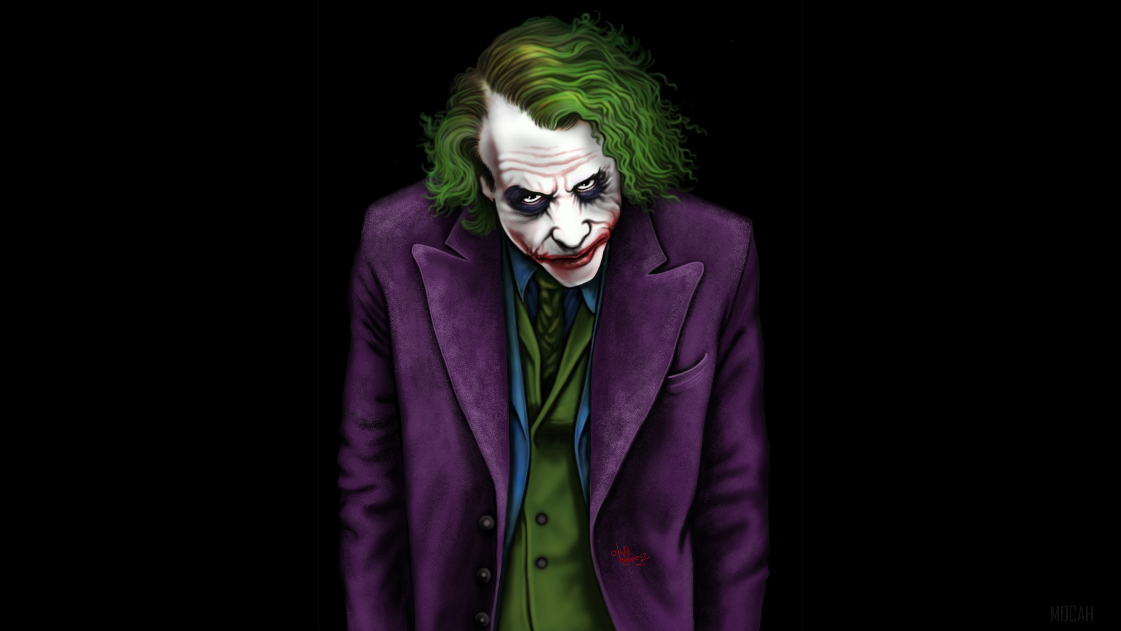 Joker Heath Ledger Artwork HD Wallpaper