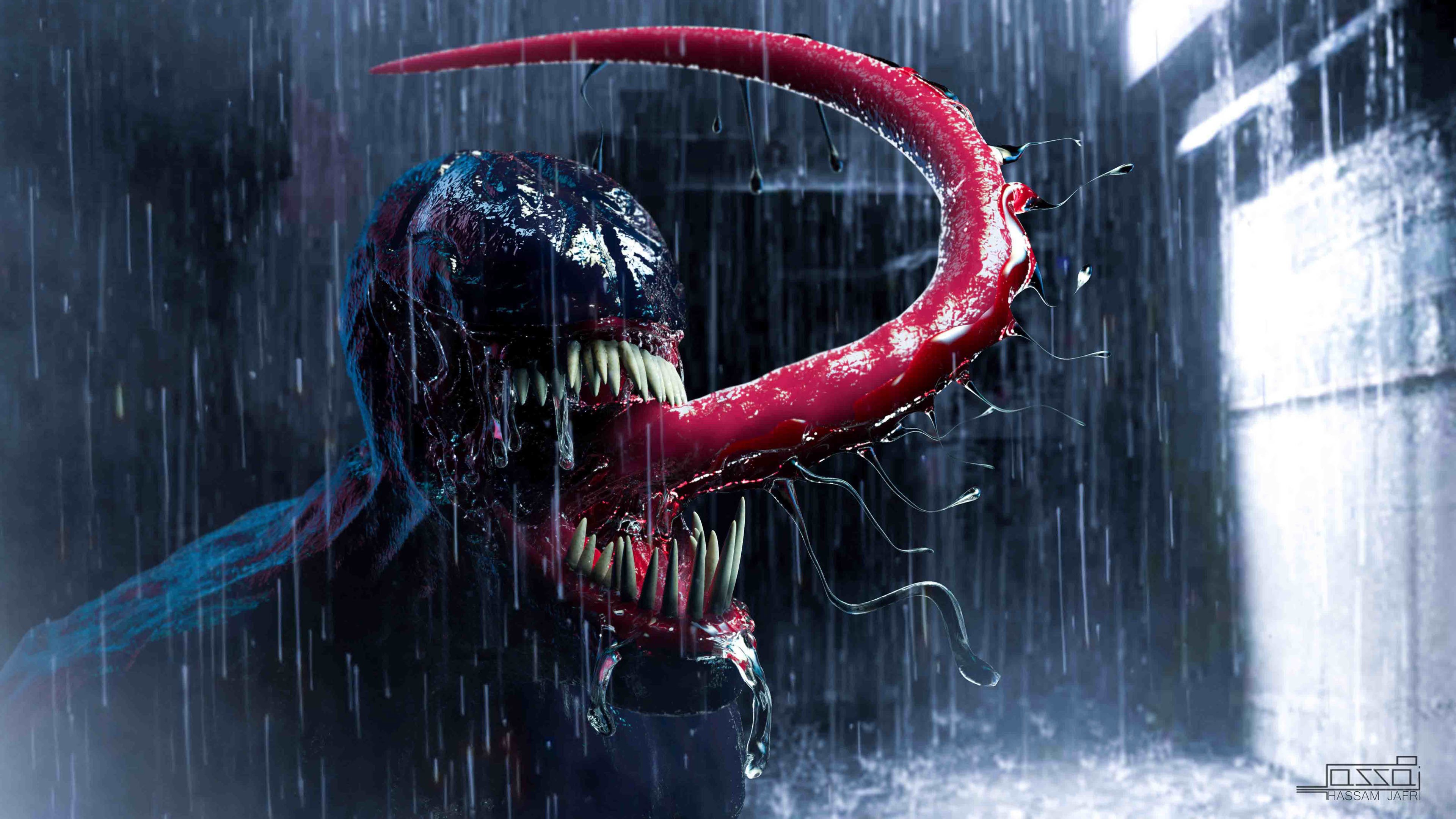 Venom In The Rain HD Wallpaper