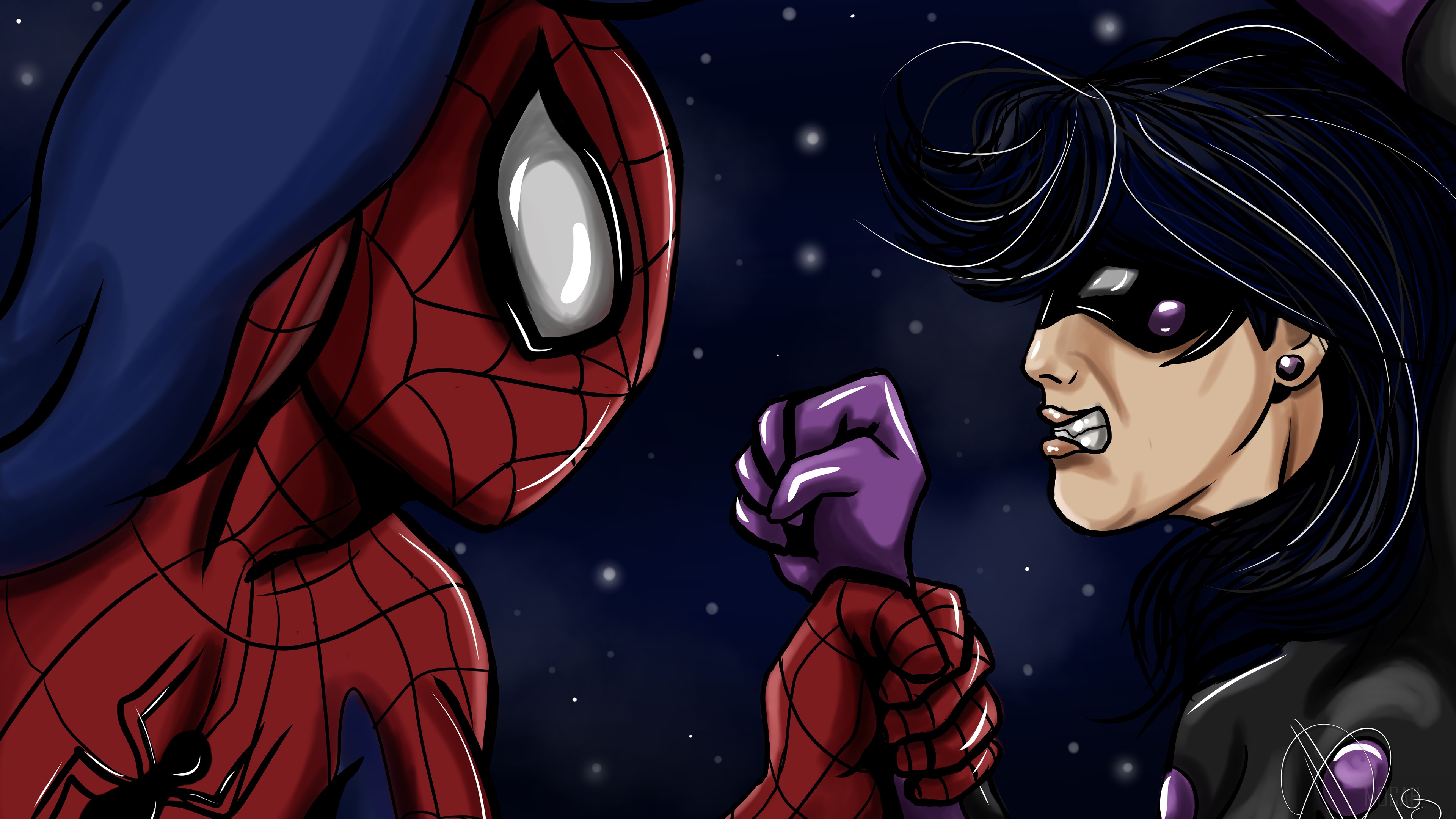 Spider-Man and Ladybug 4K HD Wallpaper