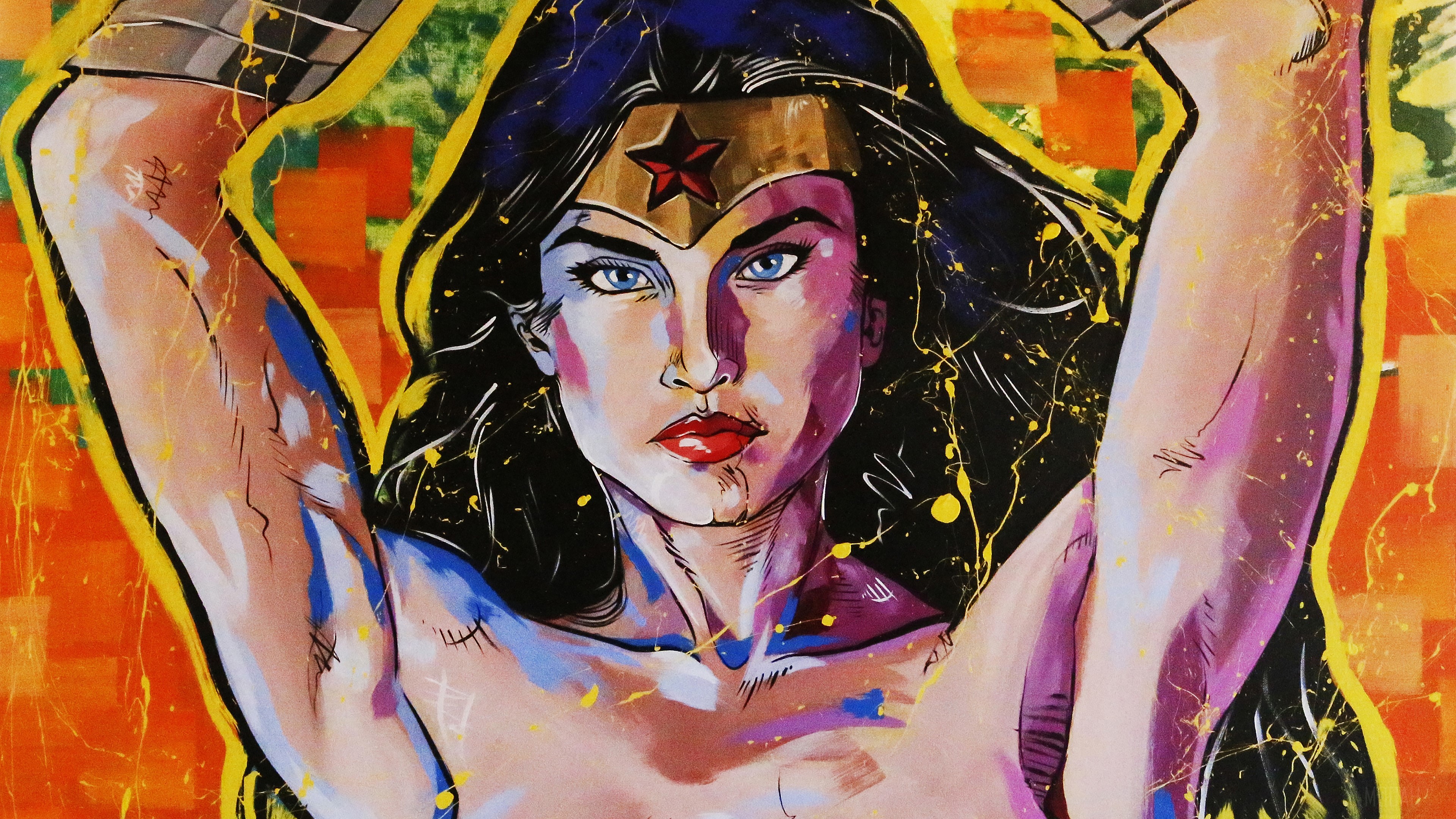 Wonder Woman Painting Art HD Wallpaper