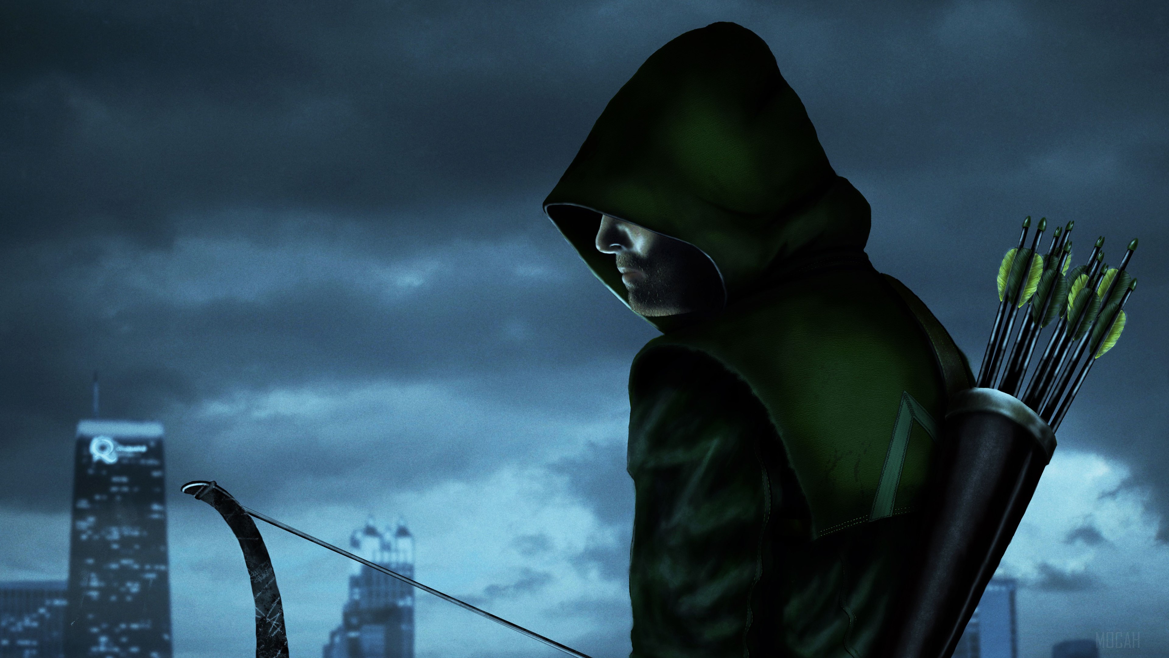 Green Arrow with Bow and Arrows 4K HD Wallpaper