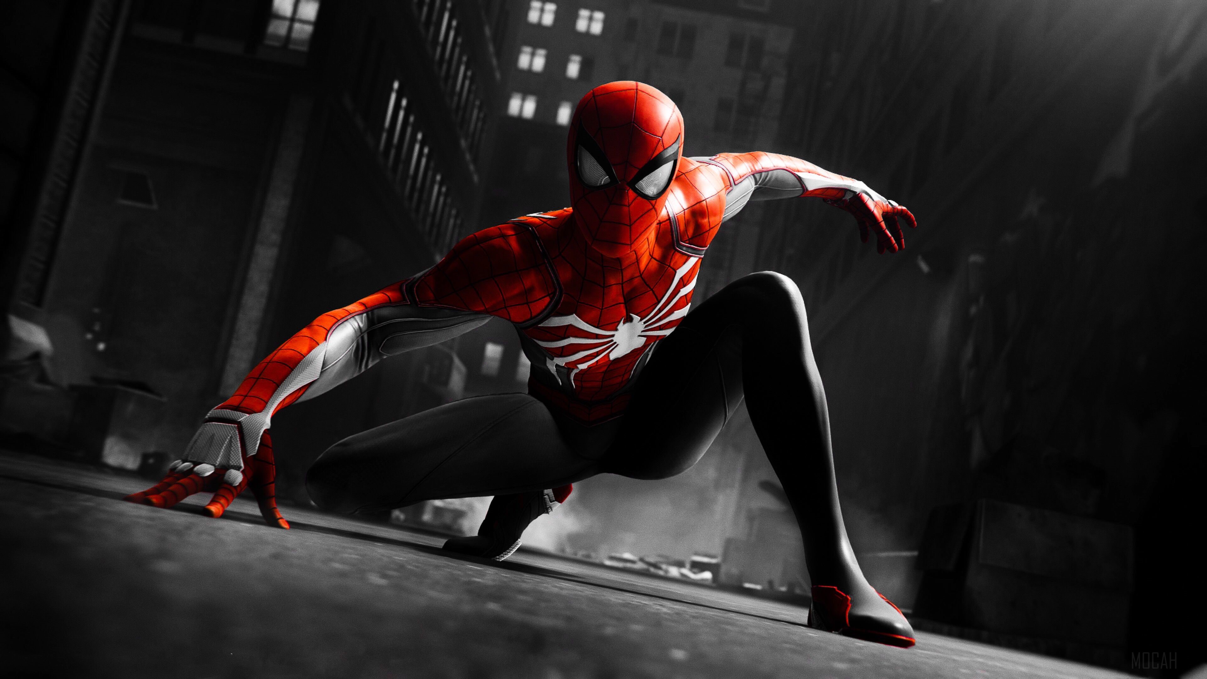 Spider-Man in Red and White Suit 4K HD Wallpaper