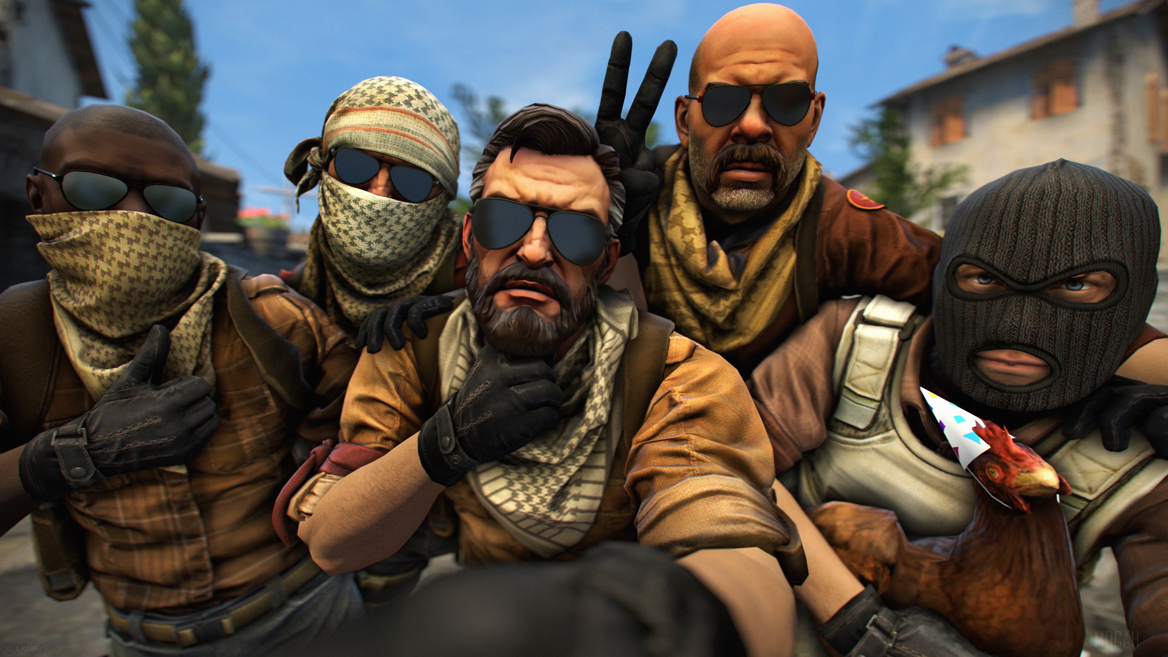 Counter-Strike: Global Offensive characters taking a selfie HD Wallpaper