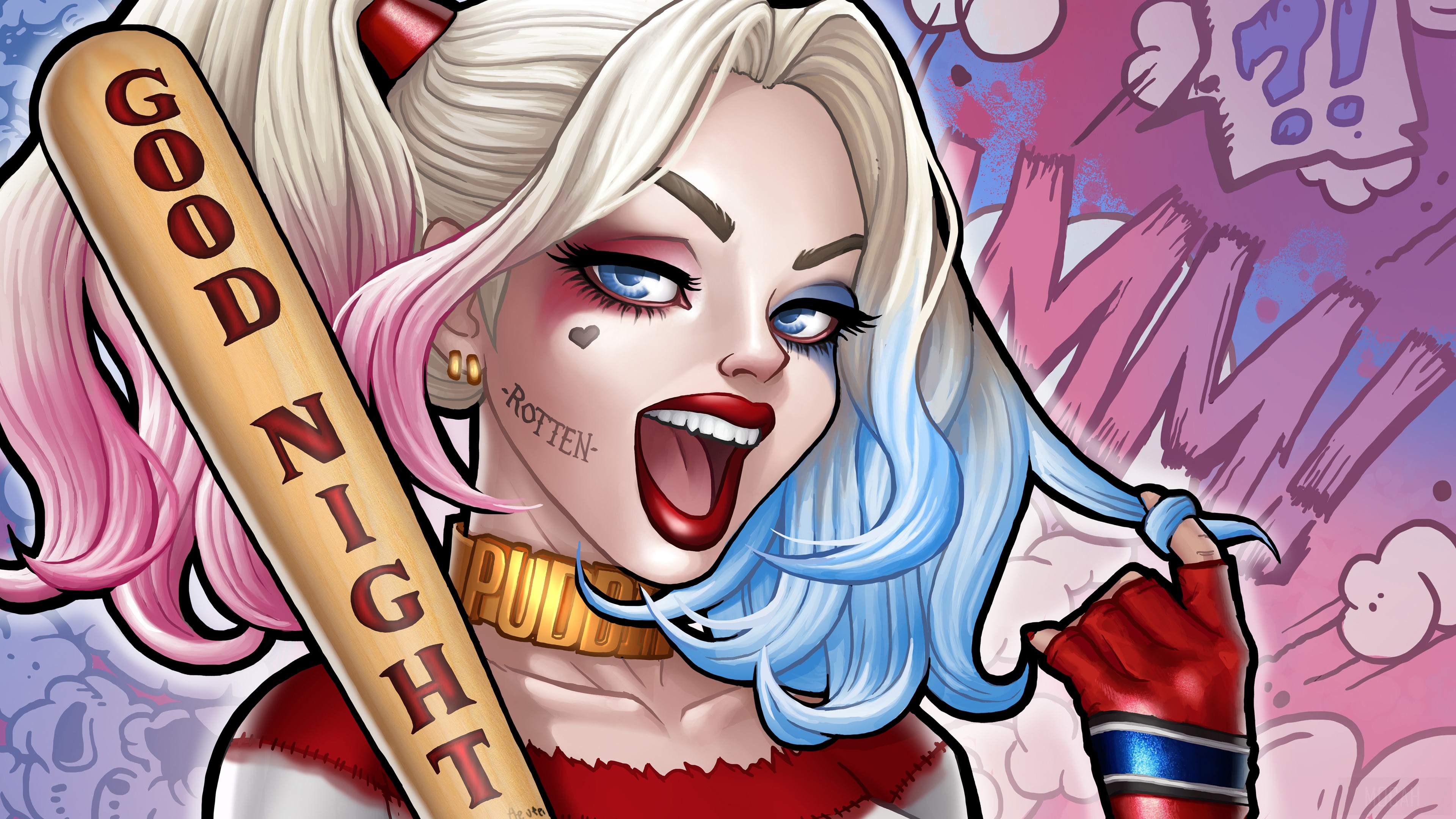 Harley Quinn from Suicide Squad holding a baseball bat HD Wallpaper