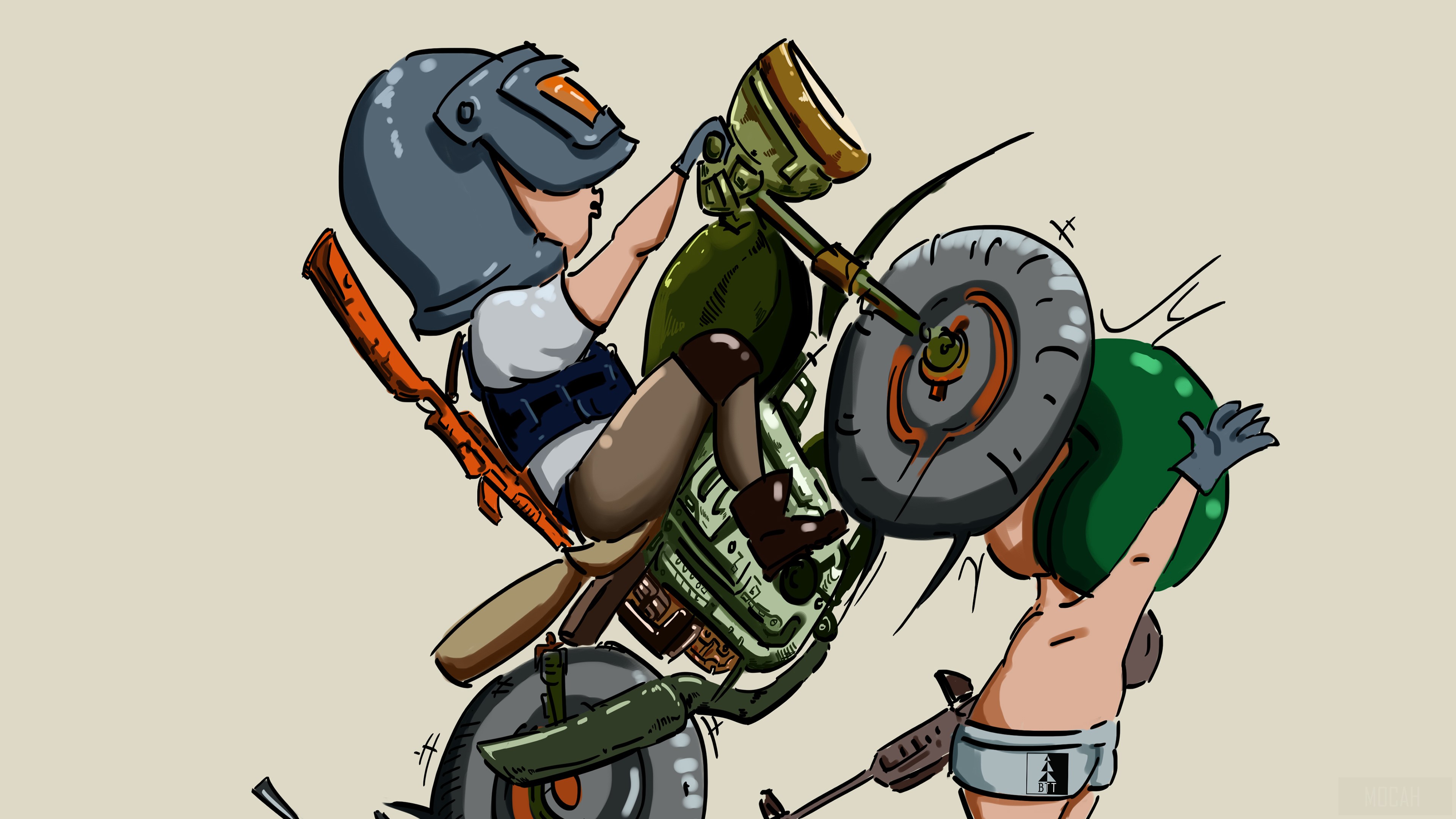 Artwork of characters from PUBG Game 4K HD Wallpaper