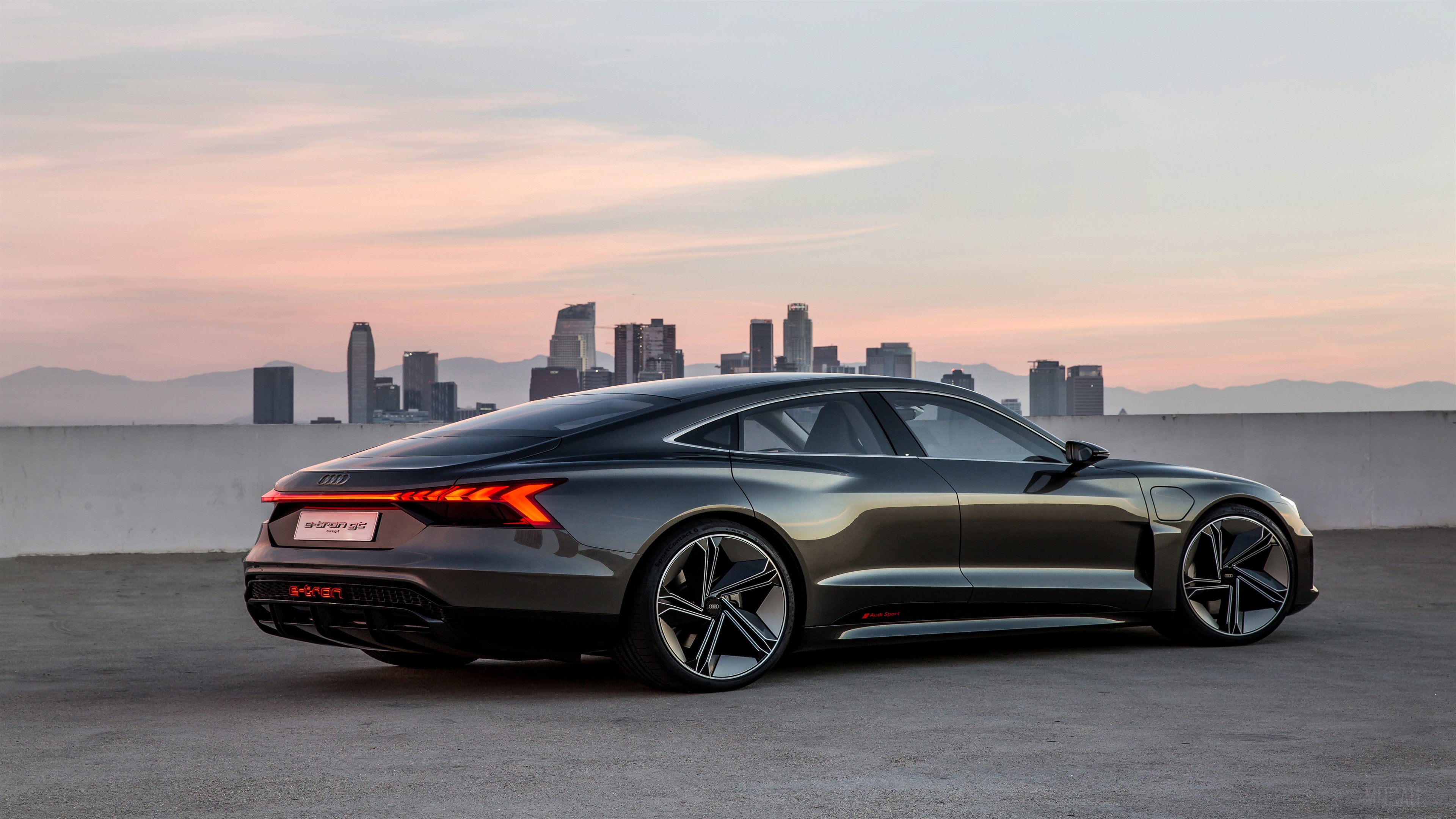 Audi E-tron GT concept car rear view 4K HD Wallpaper
