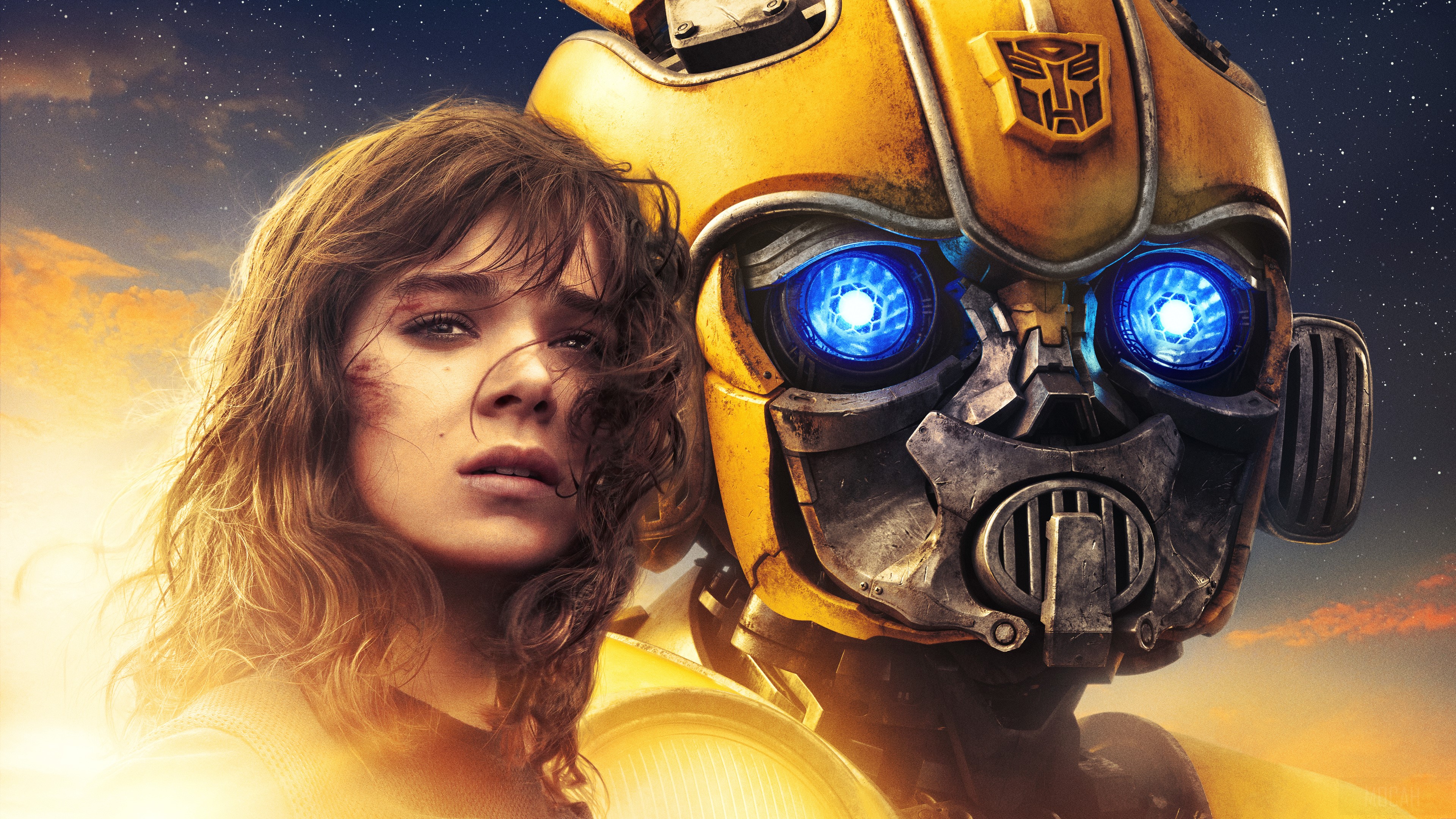 Bumblebee and Hailee Steinfeld from Bumblebee 4K HD Wallpaper