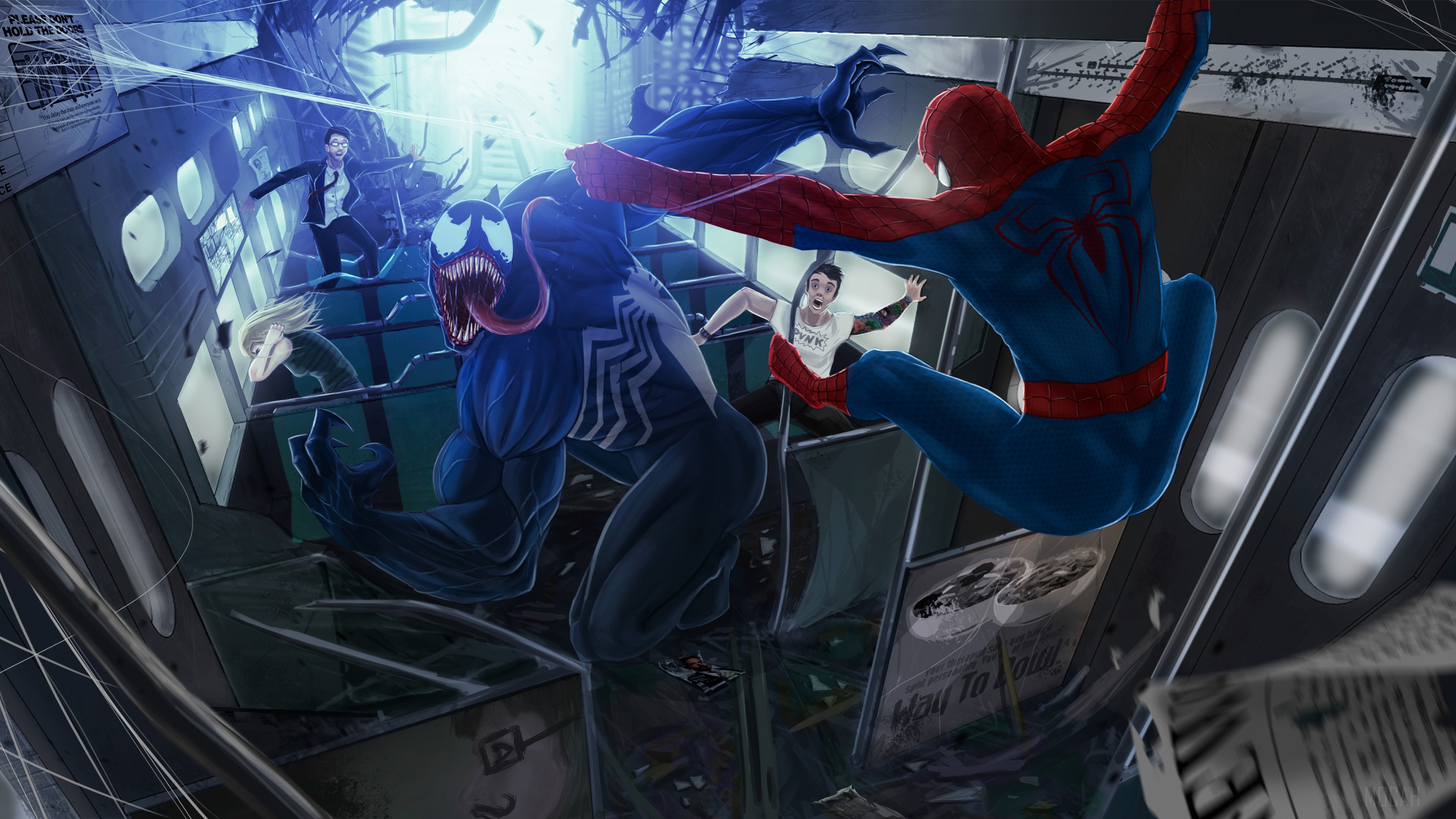 Spider-Man and Venom Fighting 4K HD Wallpaper