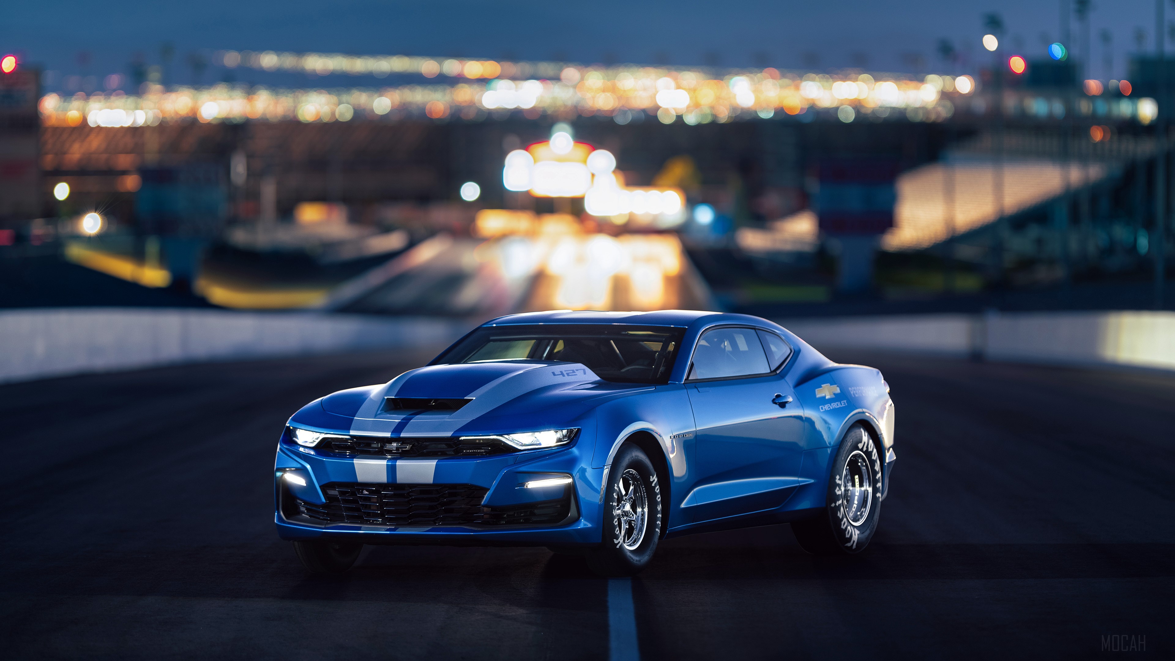 Blue 2019 Chevrolet COPO Camaro 50th Anniversary 4K HD Wallpaper